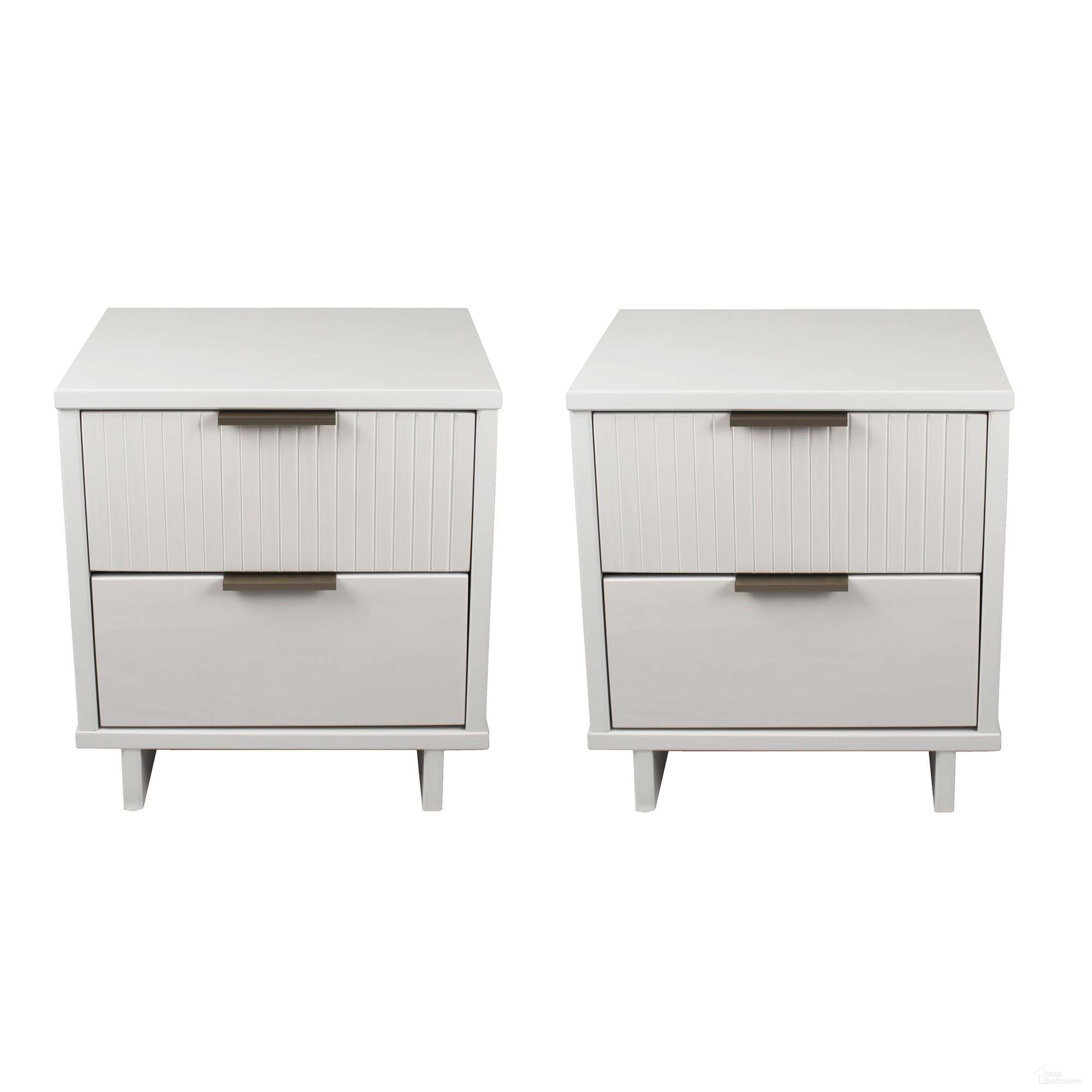 Granville Nightstand with 2 Drawer Set of 2 In White