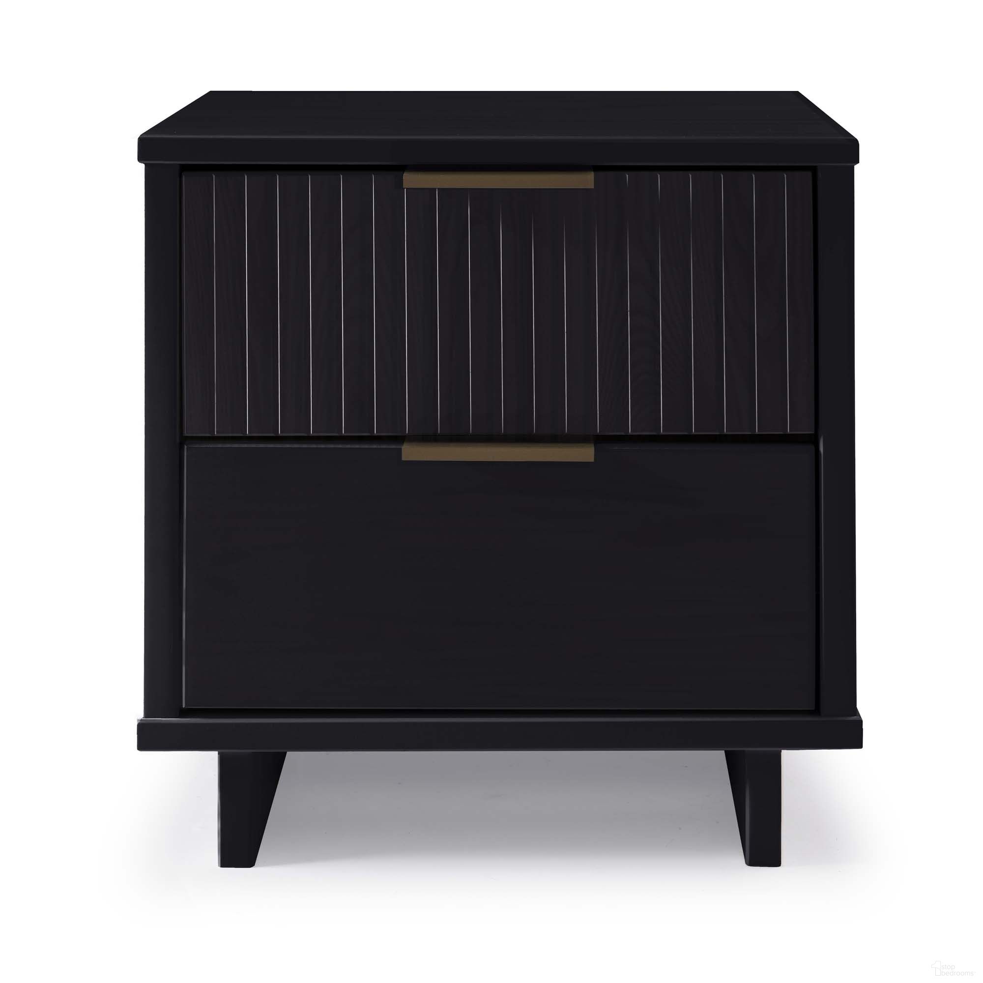 The appearance of Granville Nightstand with 2 Full Extension Drawer In Black designed by Manhattan Comfort in the modern / contemporary interior design. This black piece of furniture was selected by 1StopBedrooms from Granville Collection to add a touch of cosiness and style into your home. Sku: NS-5012. Material: Wood.