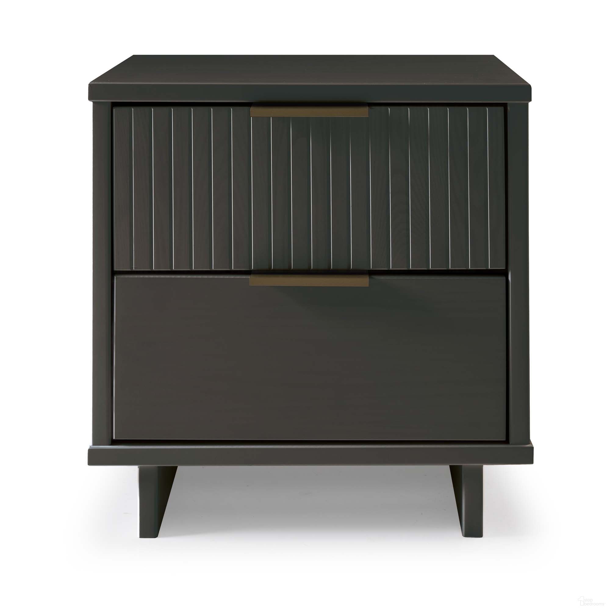 The appearance of Granville Nightstand with 2 Full Extension Drawer In Dark Grey designed by Manhattan Comfort in the modern / contemporary interior design. This dark grey piece of furniture was selected by 1StopBedrooms from Granville Collection to add a touch of cosiness and style into your home. Sku: NS-5015. Material: Wood.