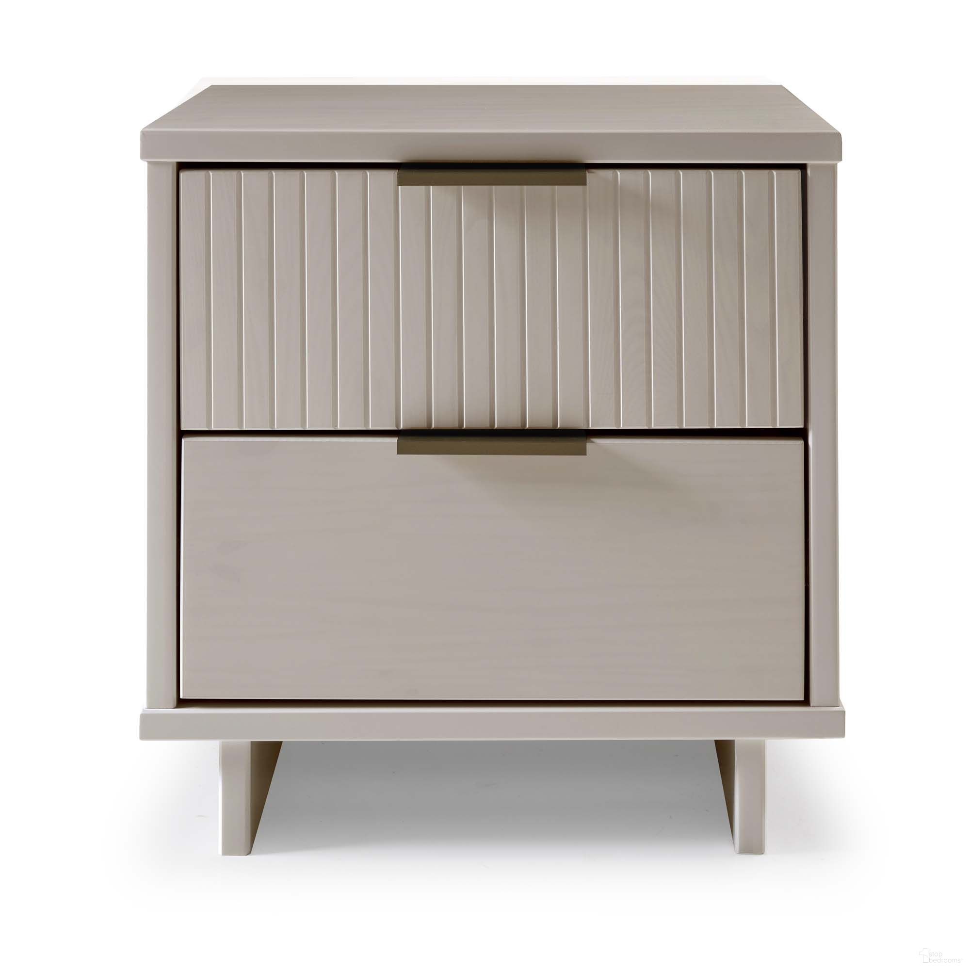 The appearance of Granville Nightstand with 2 Full Extension Drawer In Light Grey designed by Manhattan Comfort in the modern / contemporary interior design. This light grey piece of furniture was selected by 1StopBedrooms from Granville Collection to add a touch of cosiness and style into your home. Sku: NS-5016. Material: Wood.