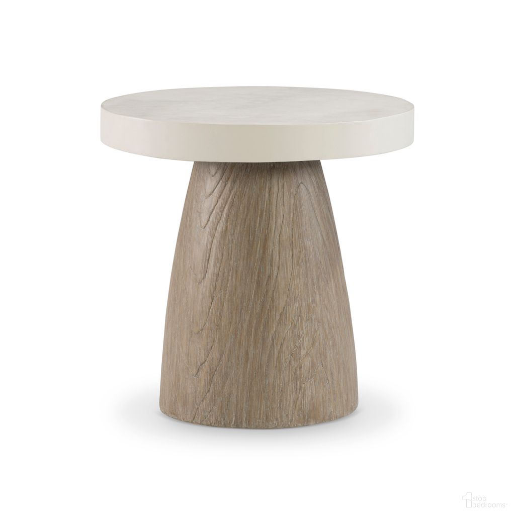 The appearance of Granville Outdoor Side Table In White and Brown designed by Bernhardt in the modern / contemporary interior design. This white/brown piece of furniture  was selected by 1StopBedrooms from Granville Collection to add a touch of cosiness and style into your home. Sku: X09123. Material: Concrete.