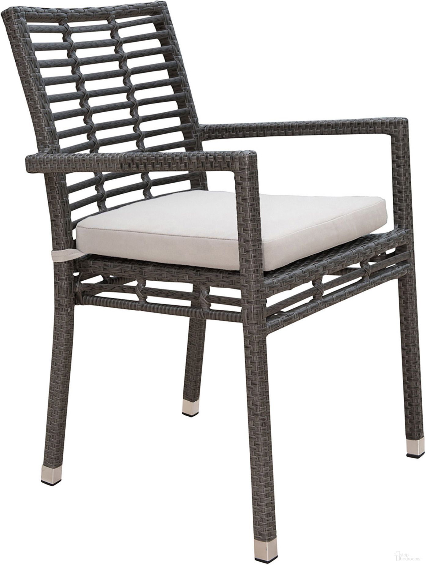 Graphite Stackable Armchair with Cushion In Gray