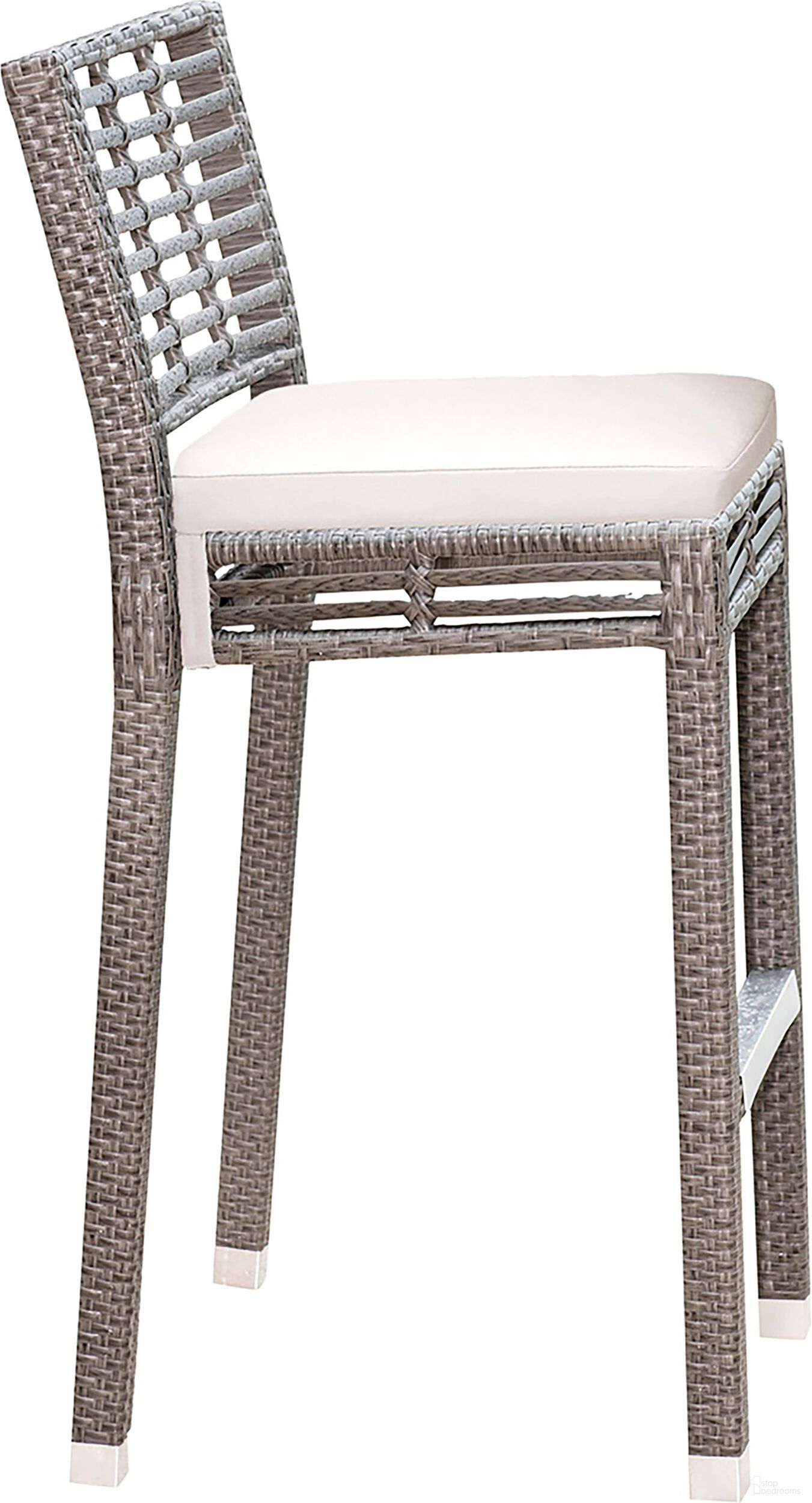 The appearance of Graphite Stackable Barstool with Cushion In Gray designed by Pelican Reef in the traditional interior design. This gray piece of furniture was selected by 1StopBedrooms from Graphite Collection to add a touch of cosiness and style into your home. Sku: PJO-1601-GRY-BS-CUSH. Material: Aluminum.