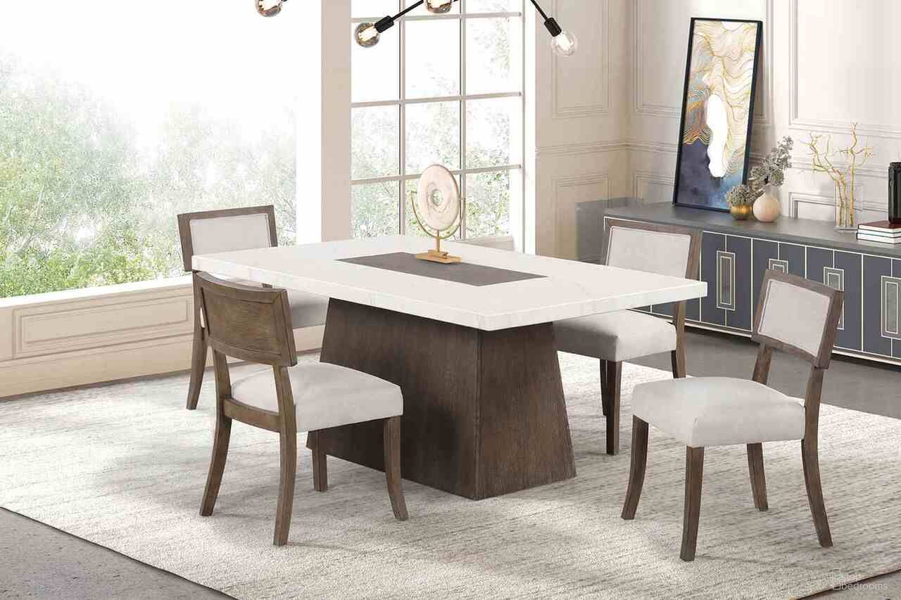 The appearance of Grasten Dining Room Set In Dark Walnut designed by Furniture of America in the modern / contemporary interior design. This dark walnut piece of furniture  was selected by 1StopBedrooms from Grasten Collection to add a touch of cosiness and style into your home. Sku: FM3332DB-T-1;FM3332DB-T-2;FM3332DB-SC-2PK. Table Top Shape: Rectangular. Material: Engineered Wood. Size: 42" x 70".