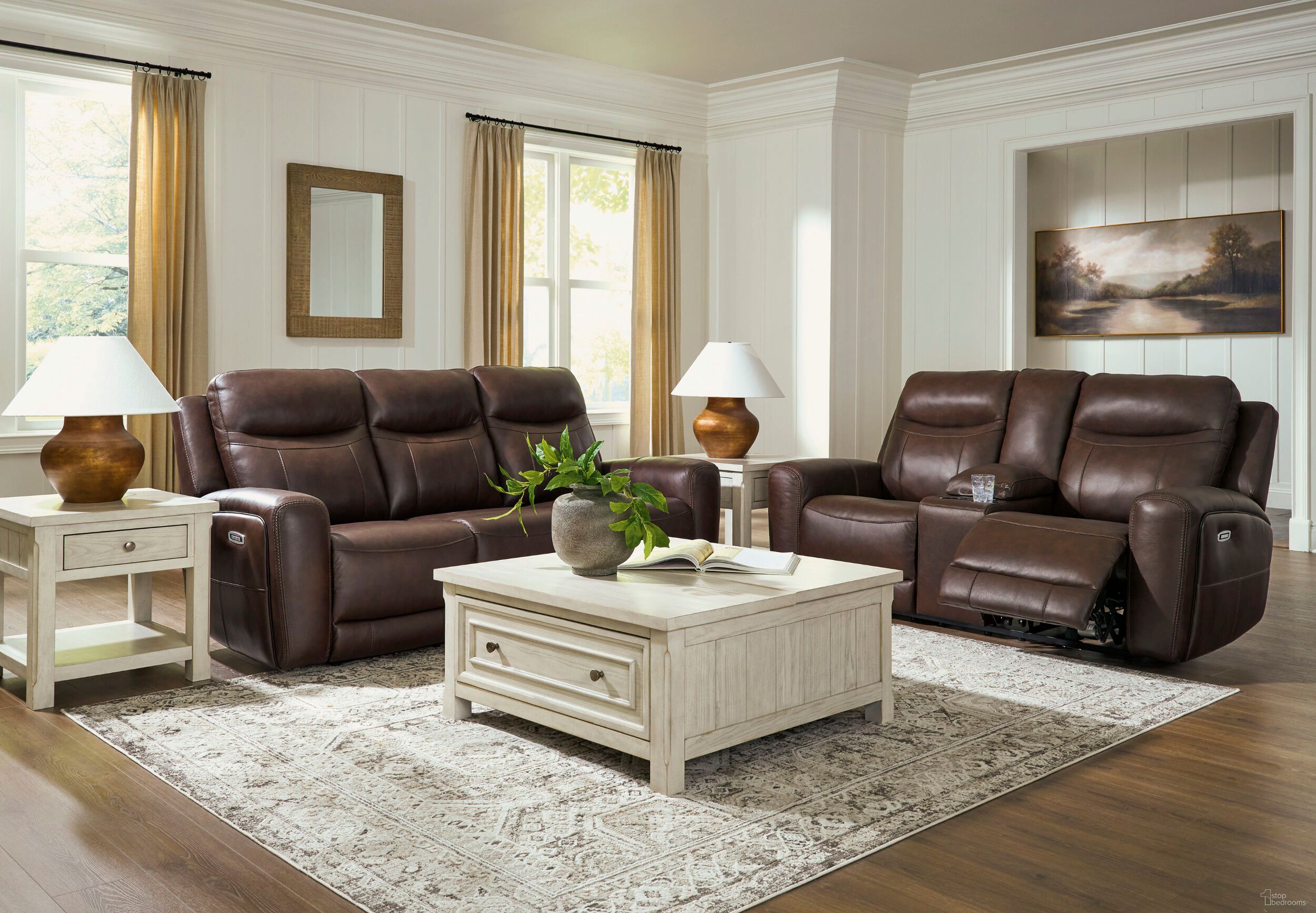 The appearance of Gravier Power Reclining Living Room Set In Cordova designed by Signature Design by Ashley in the modern / contemporary interior design. This cordova piece of furniture was selected by 1StopBedrooms from Gravier Collection to add a touch of cosiness and style into your home. Sku: U1330115;U1330118. Material: Leather Match.