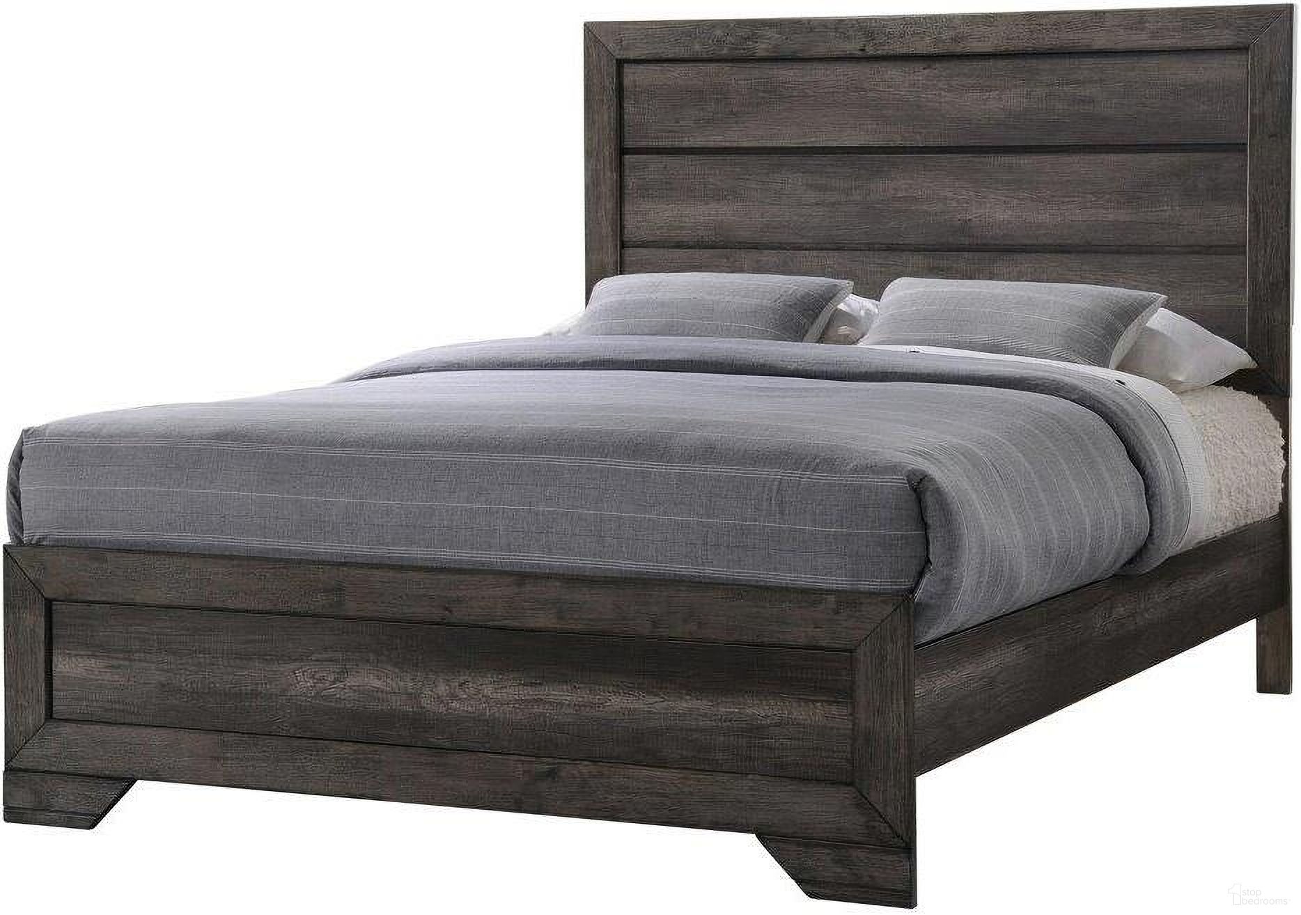 The appearance of Grayson Grey Oak Queen Panel Bed designed by Picket House in the rustic / southwestern interior design. This grey oak piece of furniture  was selected by 1StopBedrooms from Grayson Collection to add a touch of cosiness and style into your home. Sku: NH100QHF;NH100QKR. Bed Type: Panel Bed. Material: Wood. Bed Size: Queen.