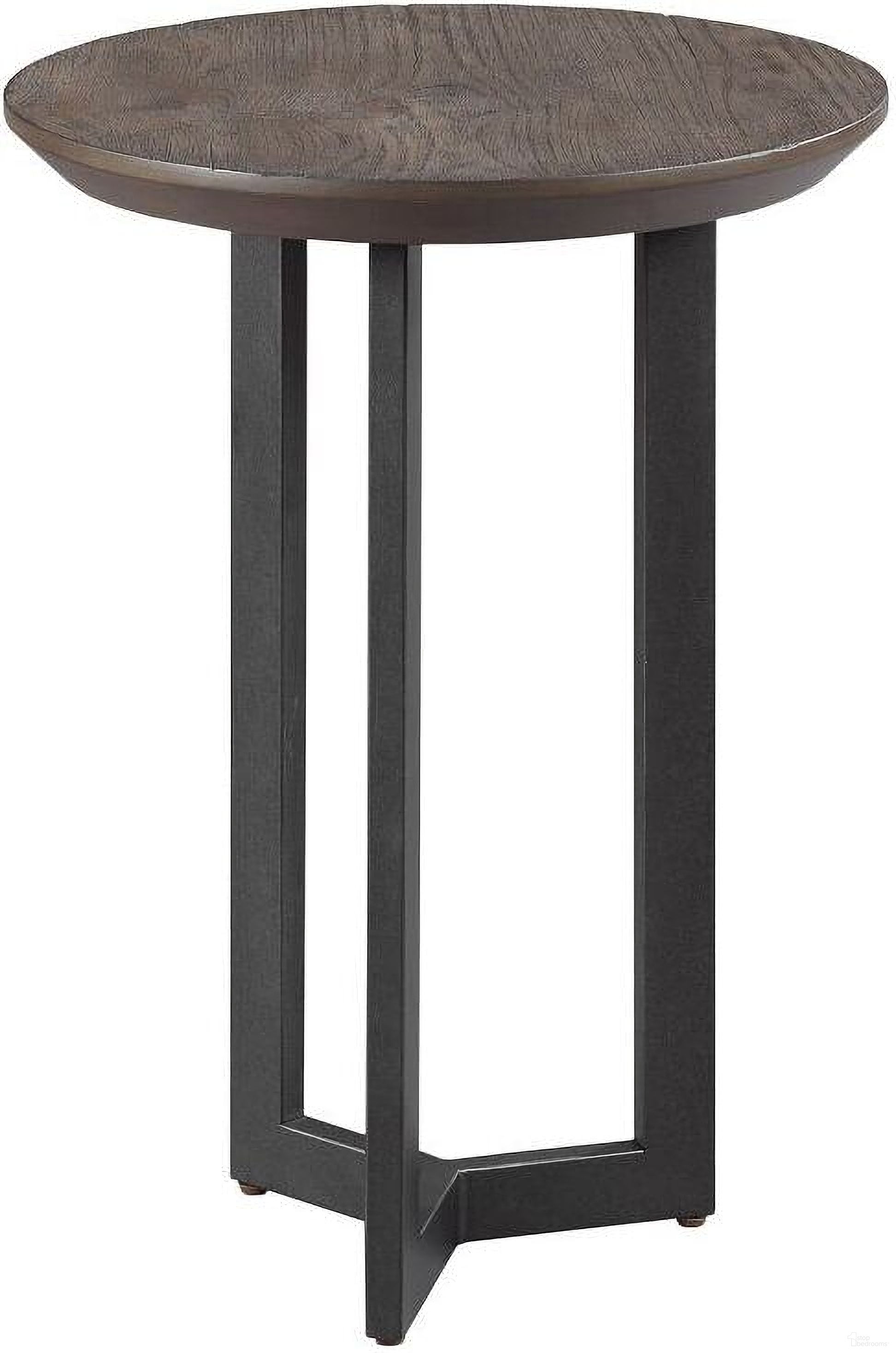 The appearance of Hamilton Round Chairside Table In Rustic Dark Oak designed by Hammary in the rustic / southwestern interior design. This rustic dark oak piece of furniture  was selected by 1StopBedrooms from Hamilton Collection to add a touch of cosiness and style into your home. Sku: 650-918. Material: Wood.