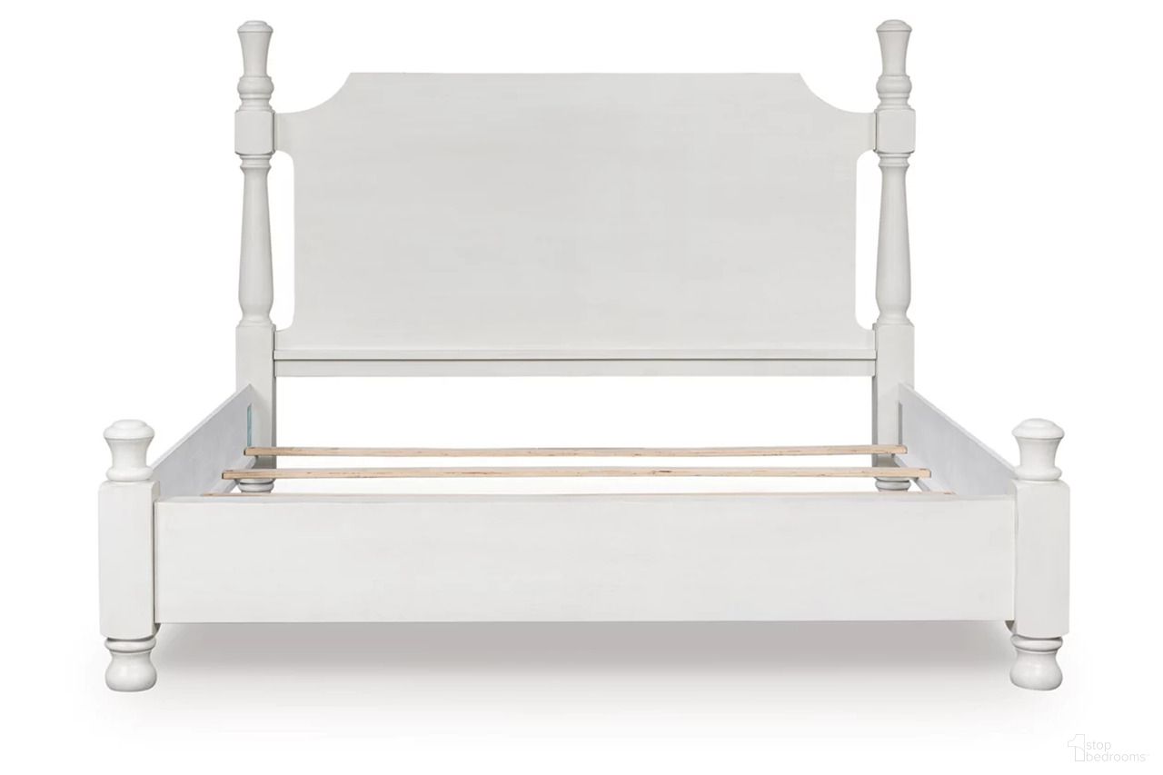 The appearance of Greddinton California King Poster Bed In Antique White designed by Signature Design by Ashley in the traditional interior design. This antique white piece of furniture was selected by 1StopBedrooms from Greddinton Collection to add a touch of cosiness and style into your home. Sku: NCB823-50;NCB823-82;NCB823-94. Bed Type: Poster Bed. Bed Size: California King.