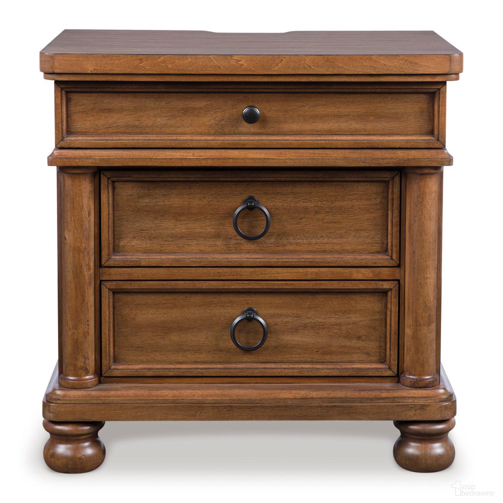The appearance of Greddinton Nightstand In Brown designed by Signature Design by Ashley in the traditional interior design. This brown piece of furniture was selected by 1StopBedrooms from Greddinton Collection to add a touch of cosiness and style into your home. Sku: NCB824-93. Material: Wood.