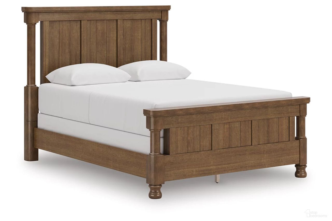 The appearance of Greddinton Queen Poster Bed In Brown designed by Signature Design by Ashley in the traditional interior design. This brown piece of furniture  was selected by 1StopBedrooms from Greddinton Collection to add a touch of cosiness and style into your home. Sku: NCB824-54;NCB824-57;NCB824-97. Bed Type: Poster Bed. Bed Size: Queen.