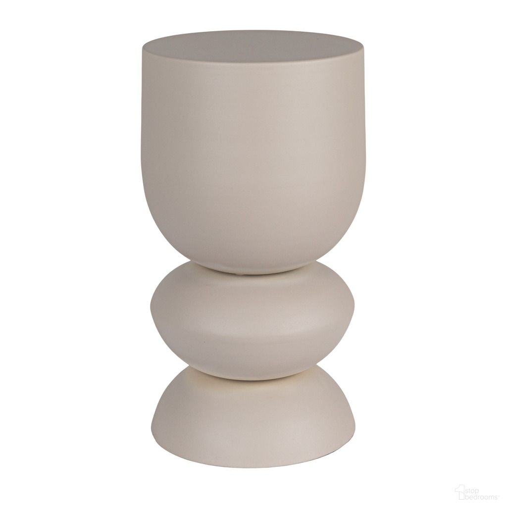 Greenpoint Stacked Bulb Metal Accent Table In Beige