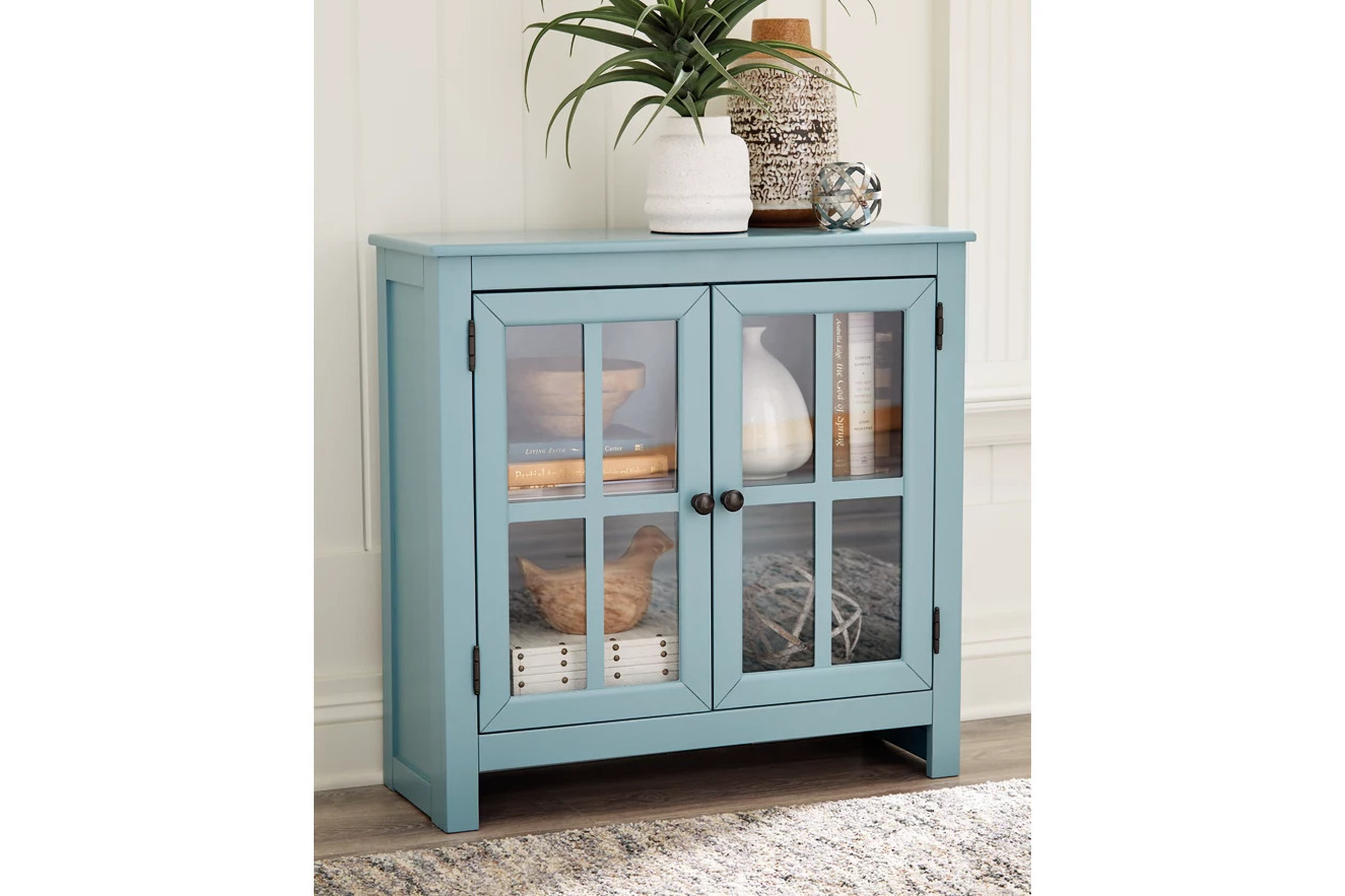 Greenridge Teal Accent Chest and Cabinet by Isaac Tahari | 1StopBedrooms