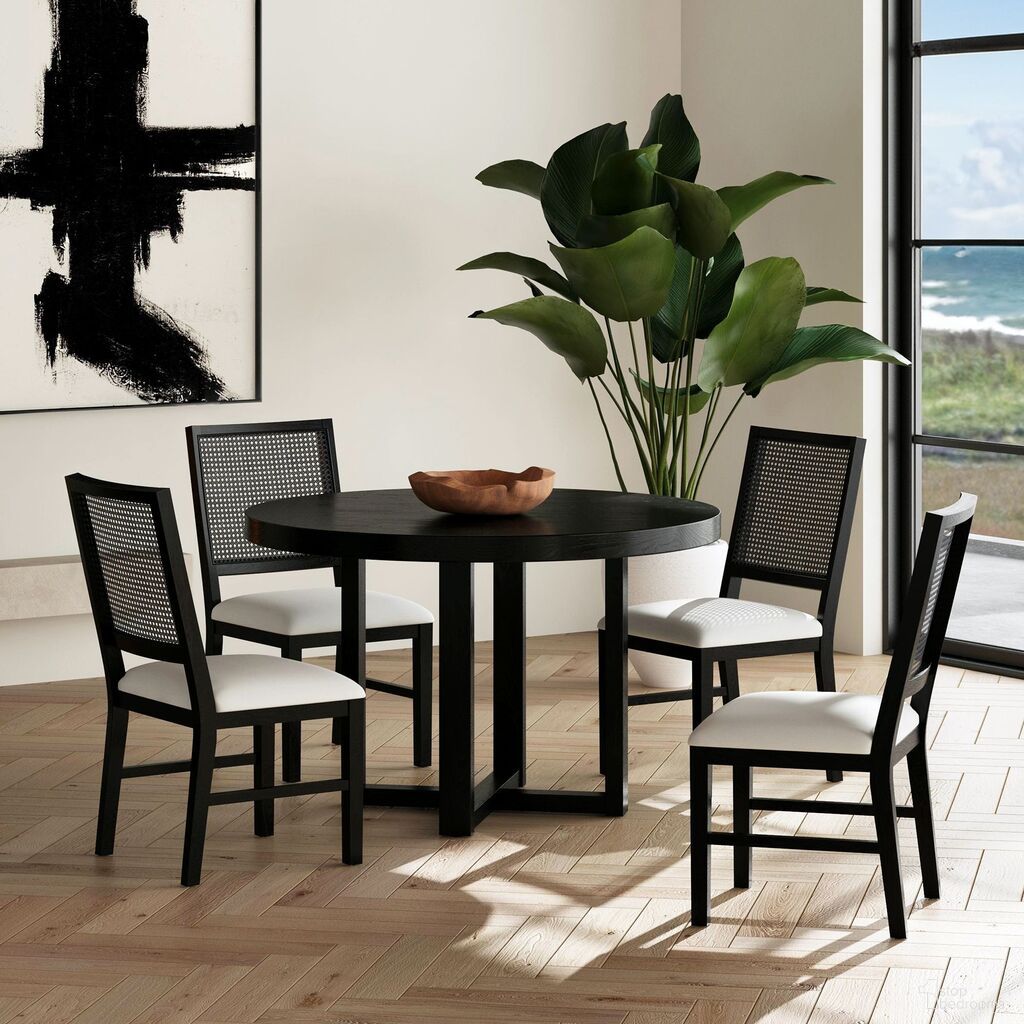 Grenada 47.5 Inch Round Dining Room Set In Black