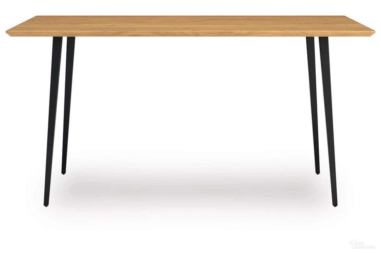 The appearance of Gretlynn Dining Table In Black and Natural designed by Signature Design by Ashley in the transitional interior design. This black and natural piece of furniture was selected by 1StopBedrooms from Gretlynn Collection to add a touch of cosiness and style into your home. Sku: D501-25. Table Base Style: Legs. Material: Wood. Table Top Shape: Rectangular. Size: 36" x 59".