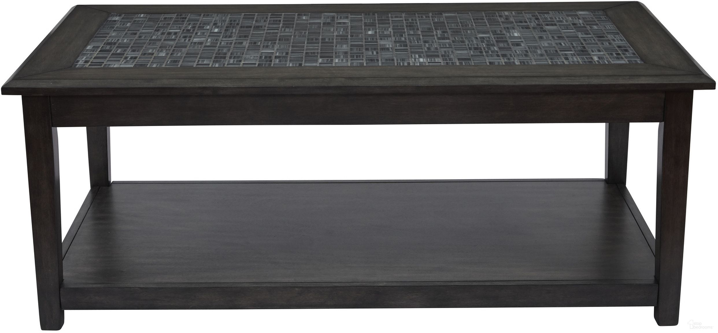 The appearance of Baroque 48 Inch Coffee Table with Mosaic Tile Inlay In Grey designed by Jofran in the transitional interior design. This grey piece of furniture  was selected by 1StopBedrooms from Baroque Collection to add a touch of cosiness and style into your home. Sku: 1798-1. Material: MDF.