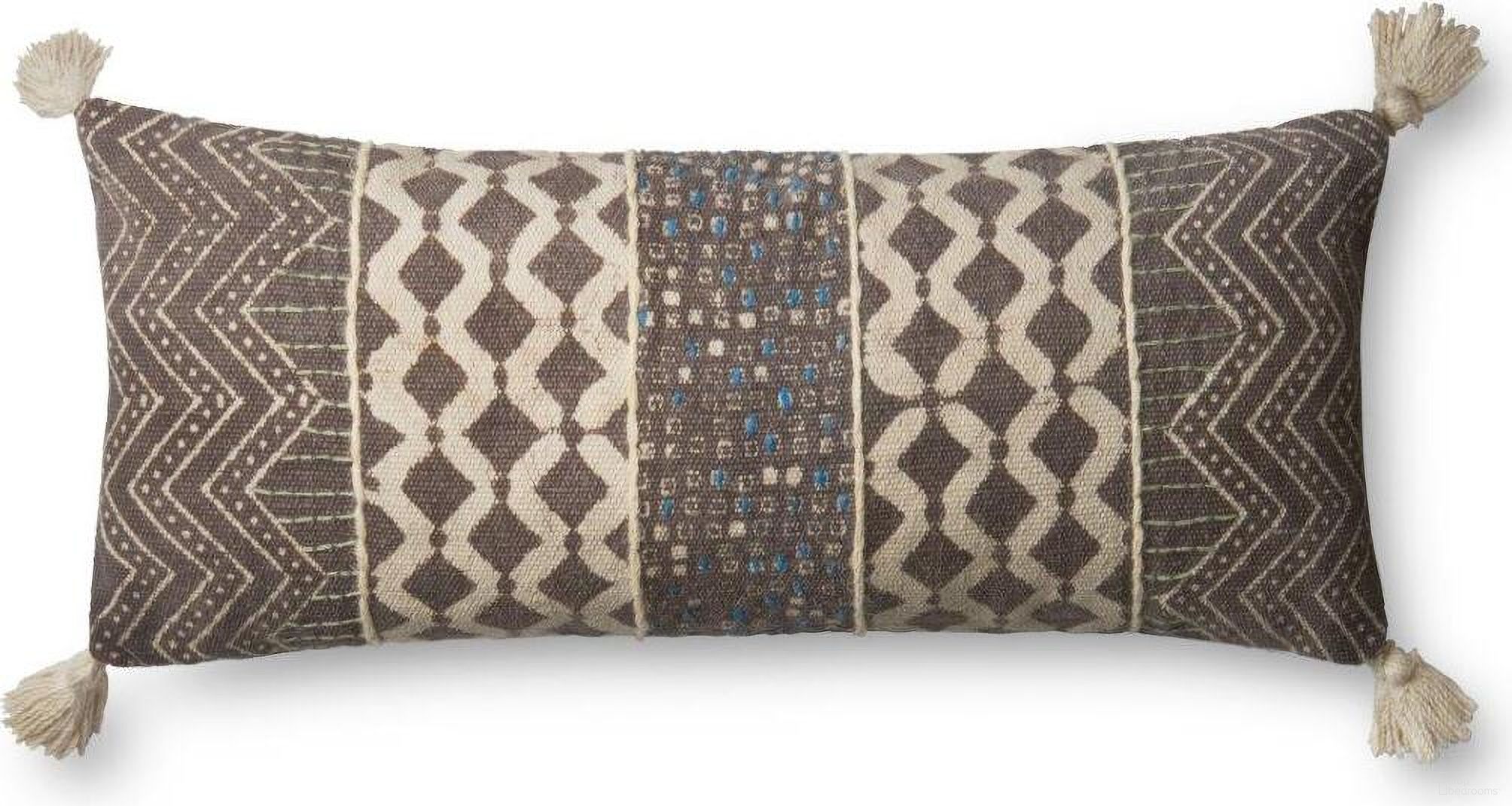 Loloi P0607 Grey and Multi 13" x 35" Cover Only Pillow