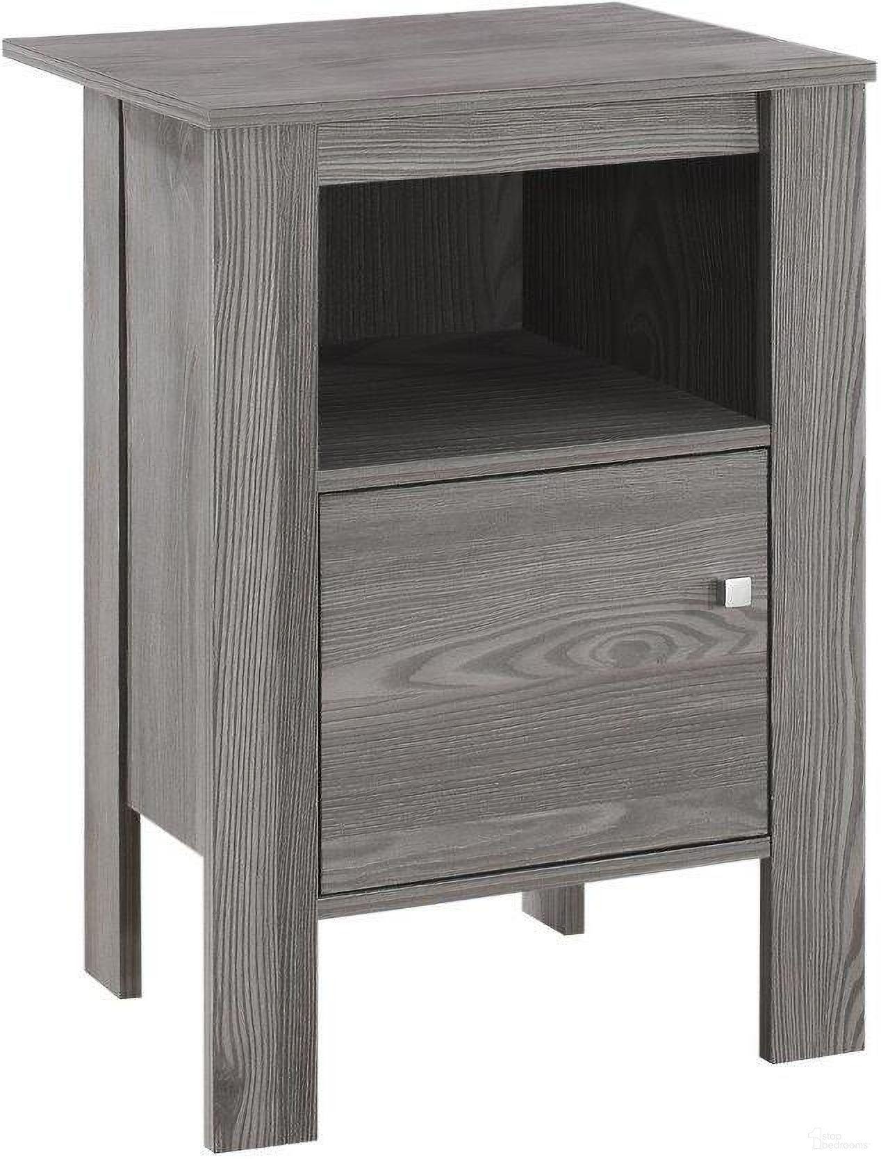 The appearance of Grey Nightstand With Storage designed by Monarch Specialties in the modern / contemporary interior design. This grey piece of furniture was selected by 1StopBedrooms from to add a touch of cosiness and style into your home. Sku: I 2138. Material: Wood.