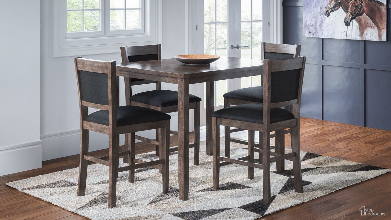 Greyson Heights 5 Pack Dining Room Set In Gray Brown