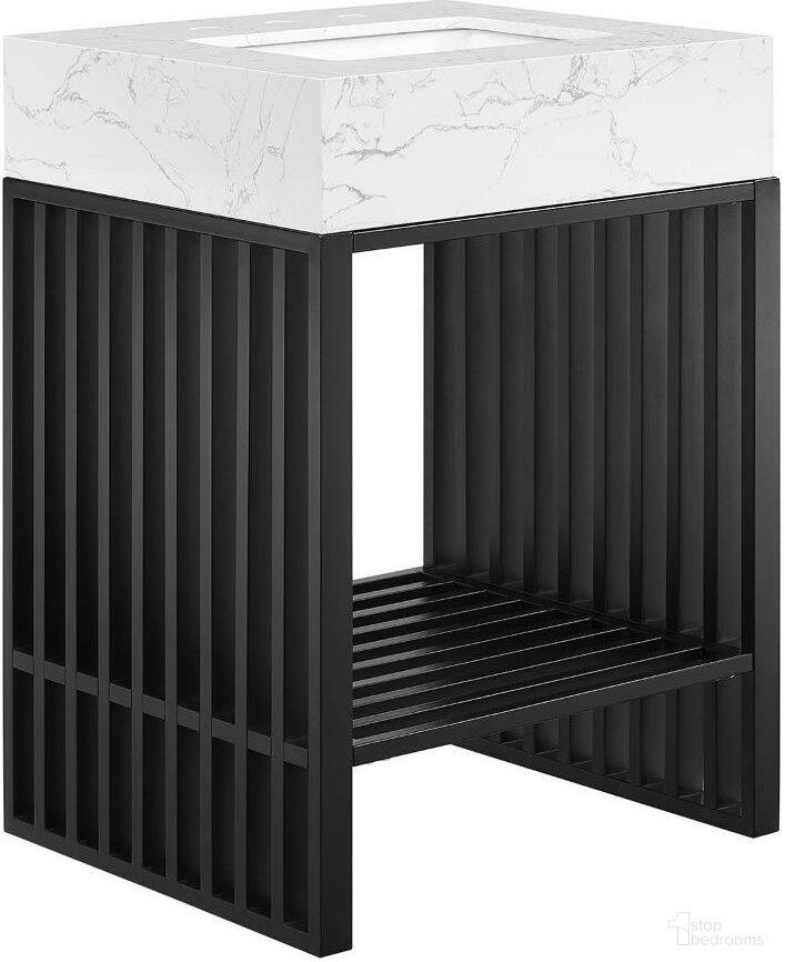 Gridiron 24 Inch Bathroom Vanity In White Black