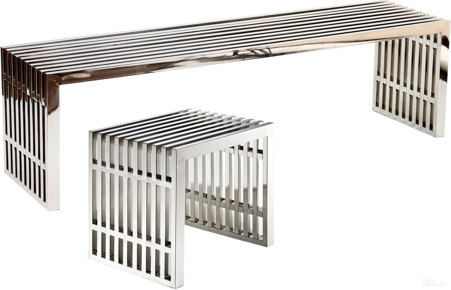 Gridiron Silver Benches Set of 2 EEI-868