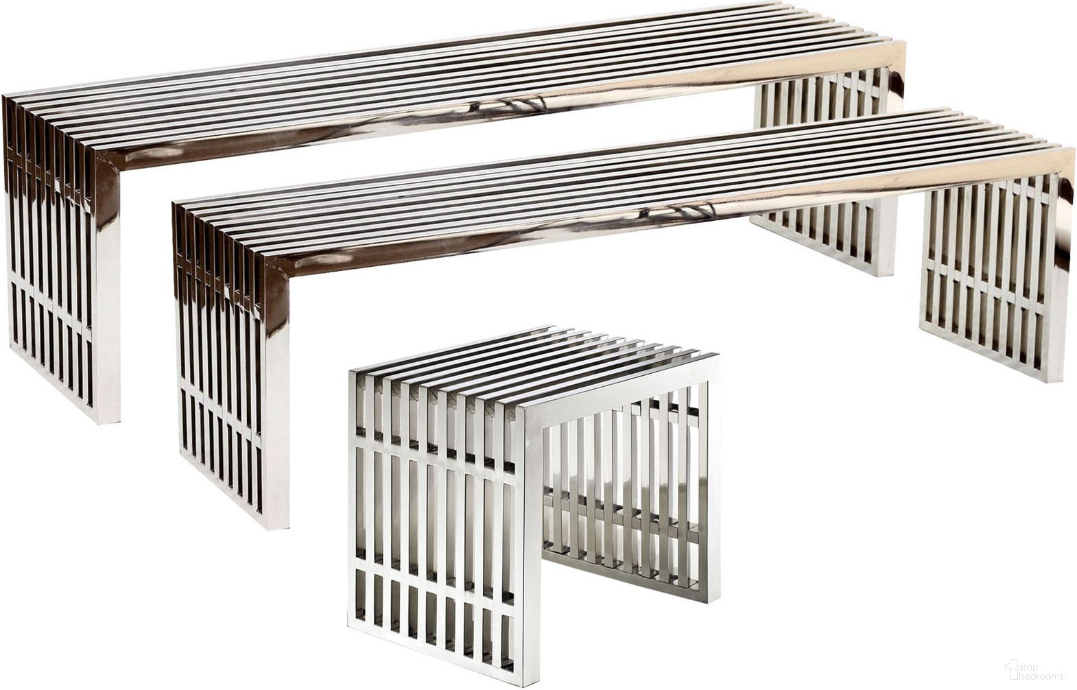 Gridiron Silver Benches Set of 3 EEI-867