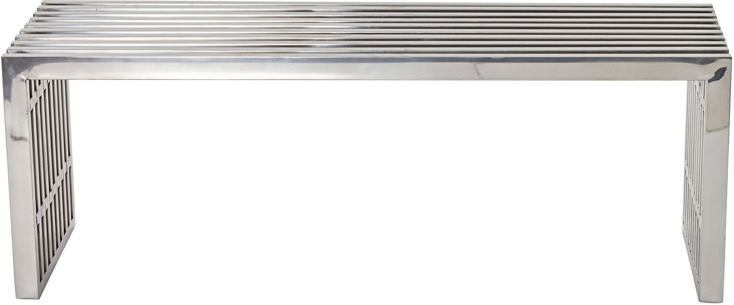 Gridiron Silver Medium Stainless Steel Bench