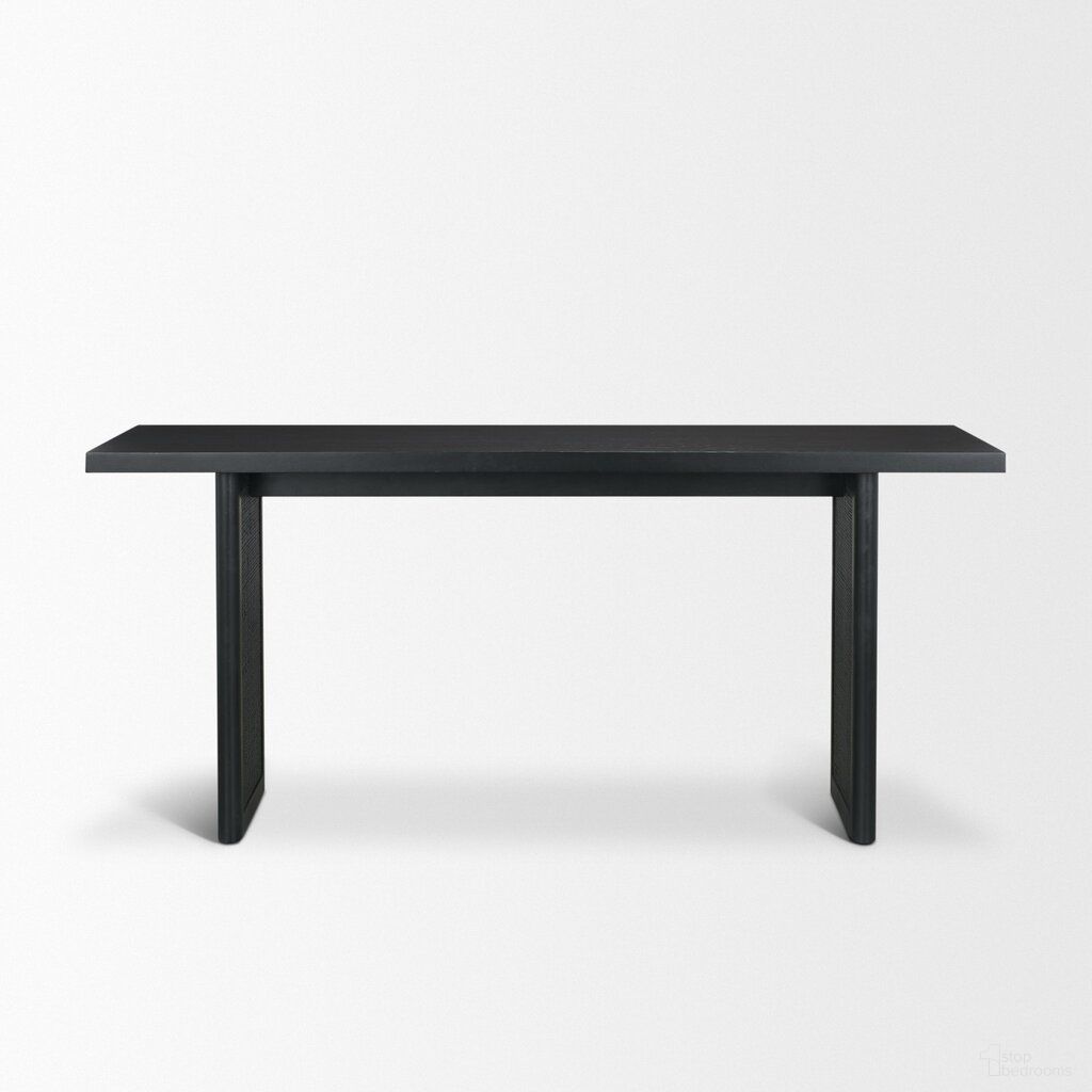 The appearance of Grier 65 Inch Wood Console Table with Cane In Black designed by Mercana in the modern / contemporary interior design. This black piece of furniture  was selected by 1StopBedrooms from Grier Collection to add a touch of cosiness and style into your home. Sku: 71142. Material: Mango Wood.