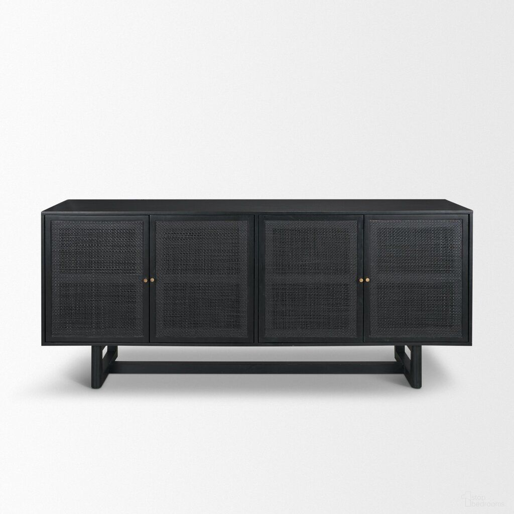 The appearance of Grier 72 Inch Wood Sideboard with Cane In Black designed by Mercana in the modern / contemporary interior design. This black piece of furniture  was selected by 1StopBedrooms from Grier Collection to add a touch of cosiness and style into your home. Sku: 71146. Material: Mango Wood.