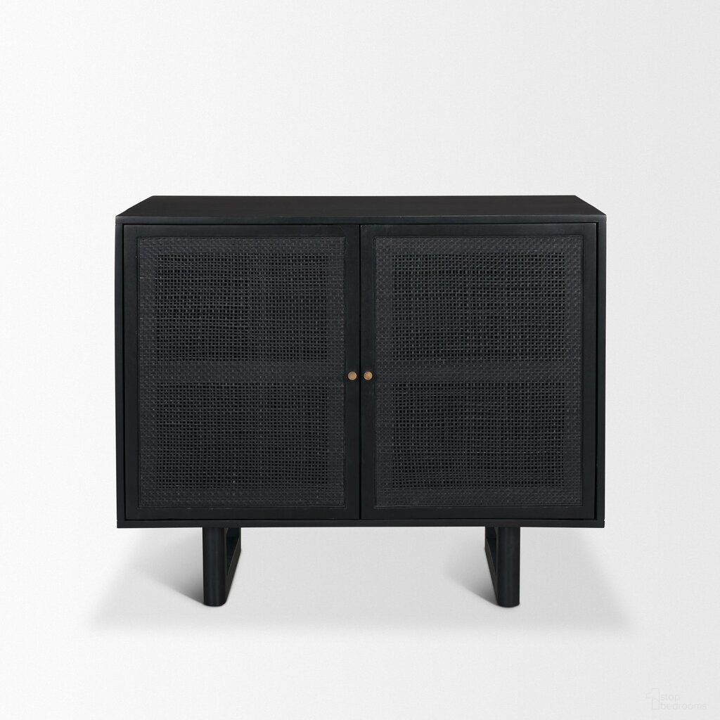 The appearance of Grier Accent Cabinet In Black Cane designed by Mercana in the modern / contemporary interior design. This black piece of furniture was selected by 1StopBedrooms from Grier Collection to add a touch of cosiness and style into your home. Sku: 71141. Material: Mango Wood.