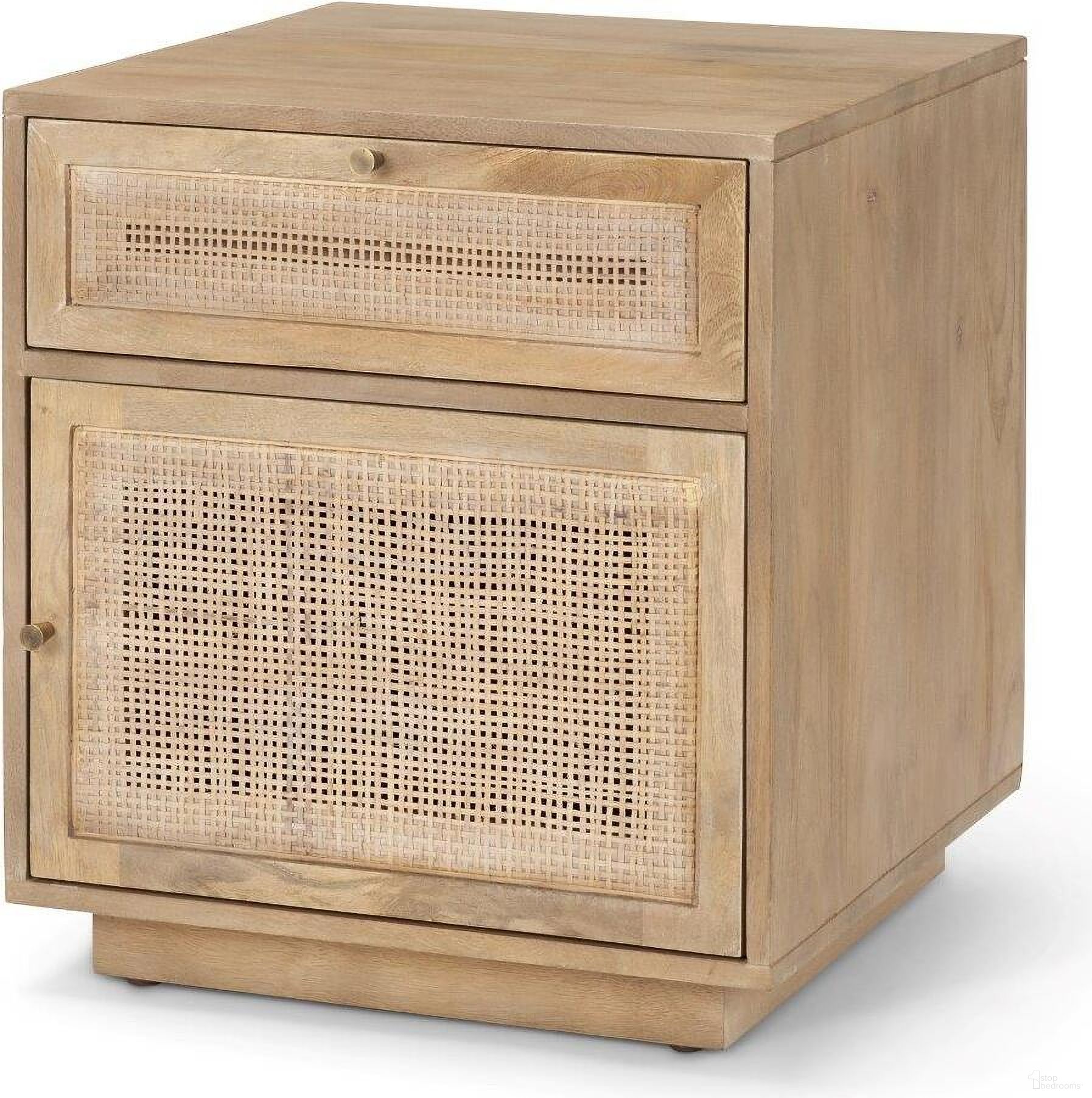 The appearance of Grier Light Brown Wood With Cane Accent Table designed by Mercana in the modern / contemporary interior design. This light brown piece of furniture was selected by 1StopBedrooms from Grier Collection to add a touch of cosiness and style into your home. Sku: 69935. Material: Wood.