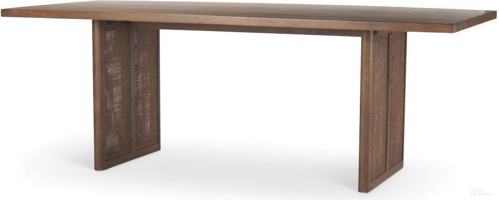 Grier Medium Brown Wood With Cane Dining Table