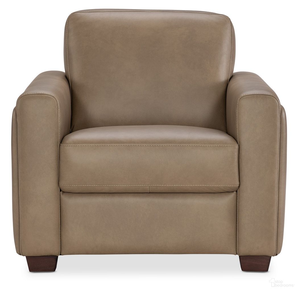 The appearance of Griffin Chair In Brown designed by Hooker in the transitional interior design. This brown piece of furniture was selected by 1StopBedrooms from Griffin Collection to add a touch of cosiness and style into your home. Sku: SS179-01-086. Material: Leather.