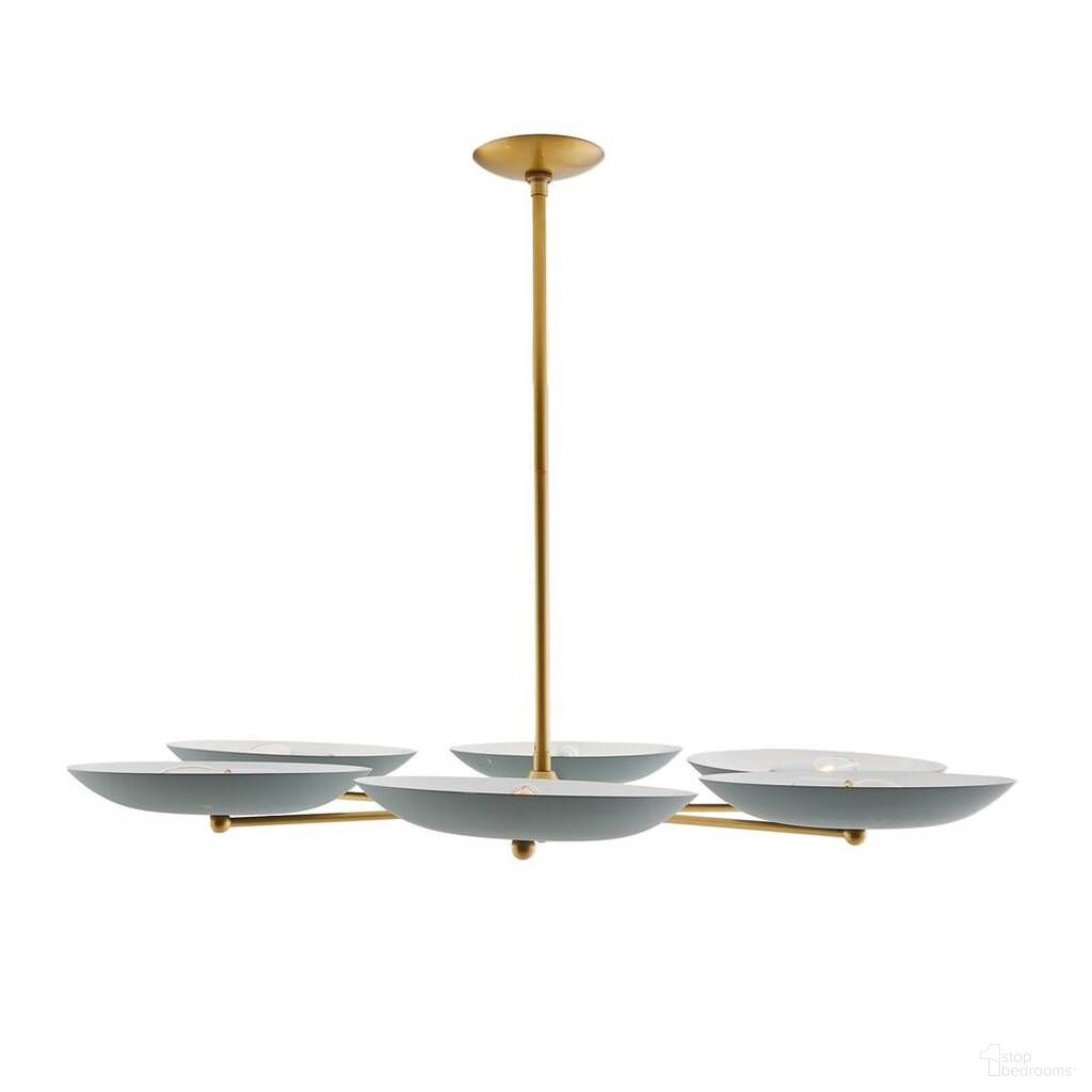 The appearance of Griffith Chandelier In Cadet Blue designed by Arteriors in the modern / contemporary interior design. This cadet blue piece of furniture  was selected by 1StopBedrooms from Griffith Collection to add a touch of cosiness and style into your home. Sku: 89648. Material: Steel.