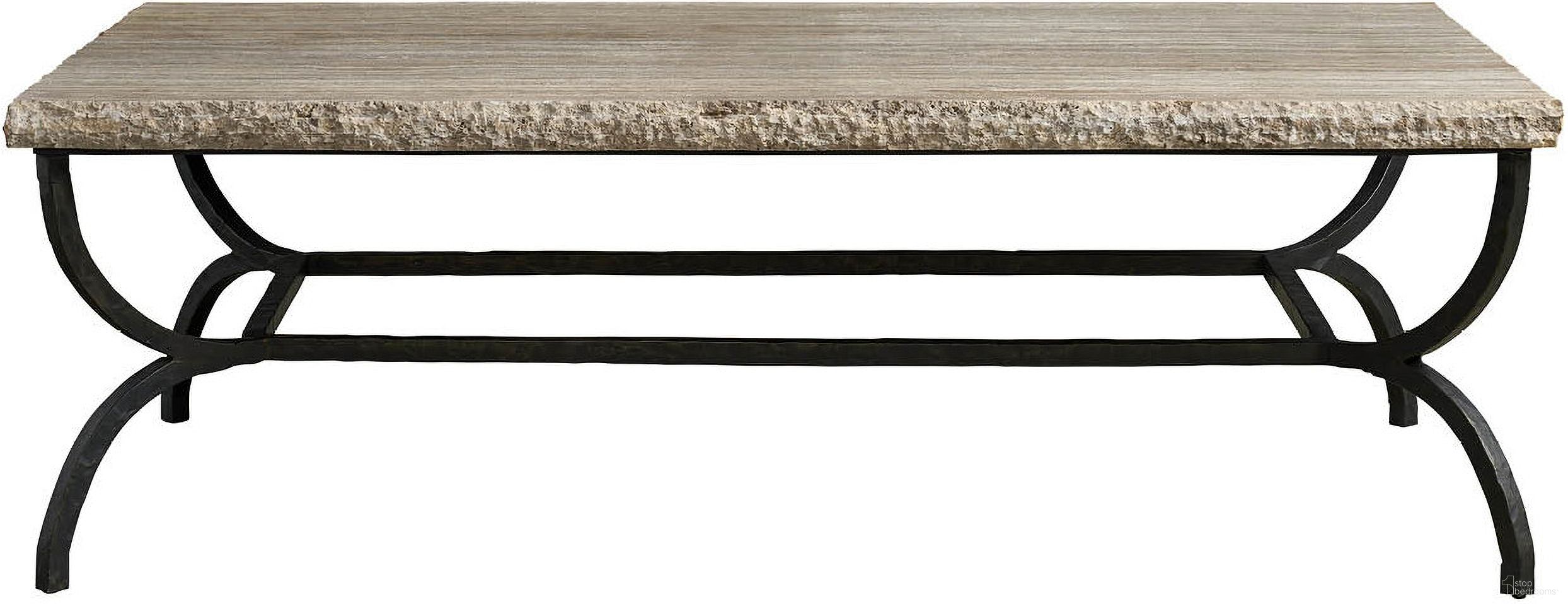 The appearance of Griffith Park Cocktail Table In Gray Travertine designed by Universal in the modern / contemporary interior design. This gray travertine piece of furniture was selected by 1StopBedrooms from Griffith Park Collection to add a touch of cosiness and style into your home. Sku: U400810. Material: Wood.