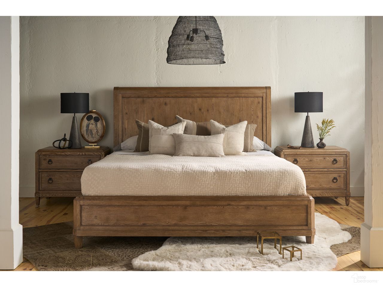 The appearance of Griffith Park Panel Bedroom Set In Sienna designed by Universal in the modern / contemporary interior design. This sienna piece of furniture  was selected by 1StopBedrooms from Griffith Park Collection to add a touch of cosiness and style into your home. Sku: U400330B;U400355. Bed Type: Panel Bed. Material: Wood. Bed Size: Queen.