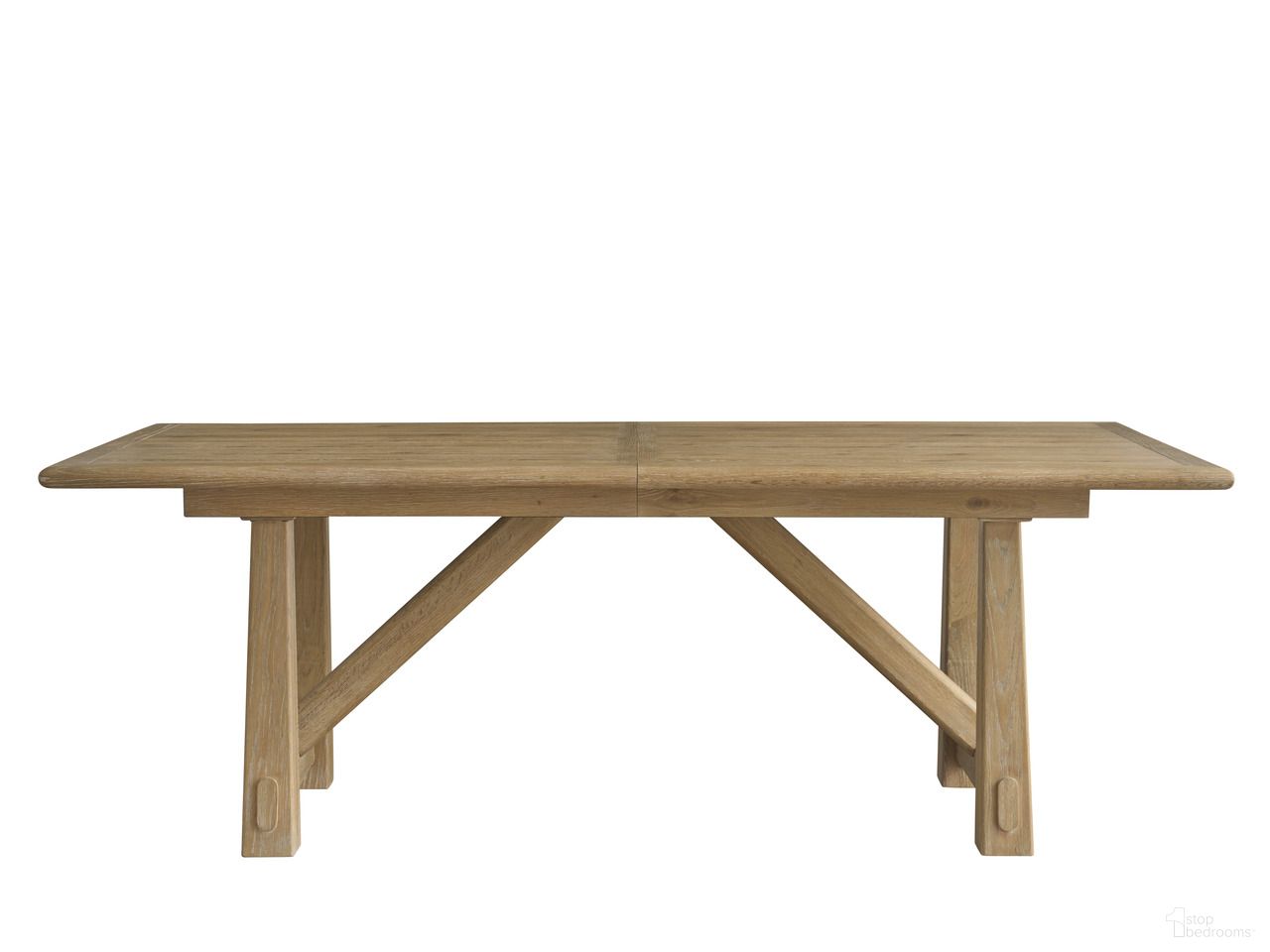The appearance of Griffith Park Rectangular Dining Table In Canyon designed by Universal in the modern / contemporary interior design. This canyon piece of furniture was selected by 1StopBedrooms from Griffith Park Collection to add a touch of cosiness and style into your home. Sku: U400A652. Table Base Style: Trestle. Material: Wood. Table Top Shape: Rectangular. Size: 42" x 84".