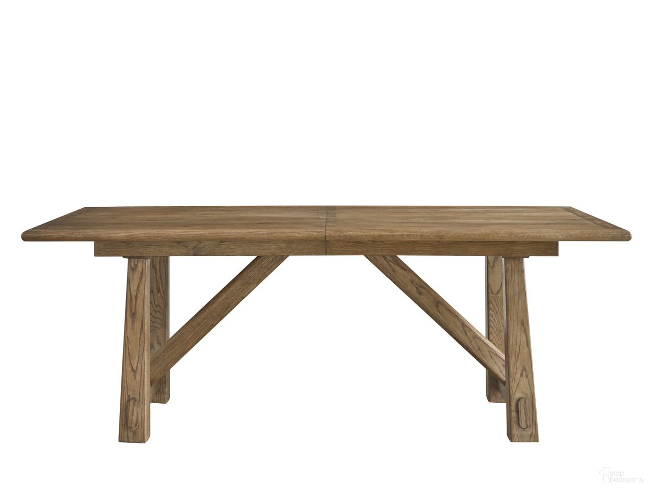 The appearance of Griffith Park Rectangular Dining Table In Sienna designed by Universal in the modern / contemporary interior design. This sienna piece of furniture was selected by 1StopBedrooms from Griffith Park Collection to add a touch of cosiness and style into your home. Sku: U400652. Table Base Style: Trestle. Material: Wood. Table Top Shape: Rectangular. Size: 42" x 84".
