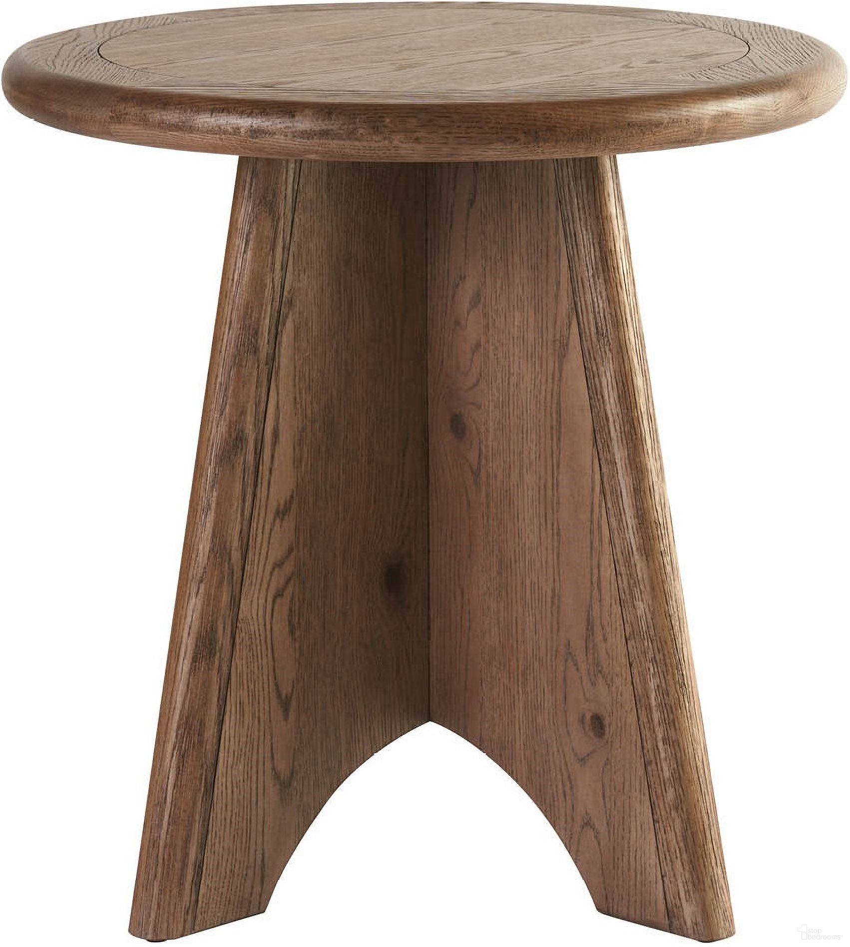 The appearance of Griffith Park Round Side Table In Sienna designed by Universal in the modern / contemporary interior design. This sienna piece of furniture  was selected by 1StopBedrooms from Griffith Park Collection to add a touch of cosiness and style into your home. Sku: U400805. Material: Wood.