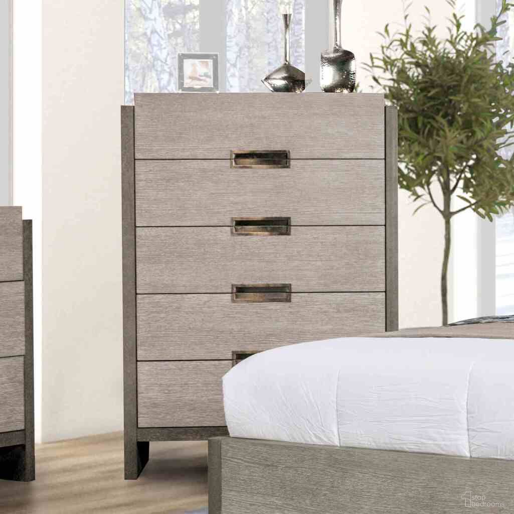 The appearance of Grimsby Chest In Stone Gray designed by Furniture of America in the modern / contemporary interior design. This stone gray piece of furniture was selected by 1StopBedrooms from Grimsby Collection to add a touch of cosiness and style into your home. Sku: FM7597GY-C. Material: Solid Wood.