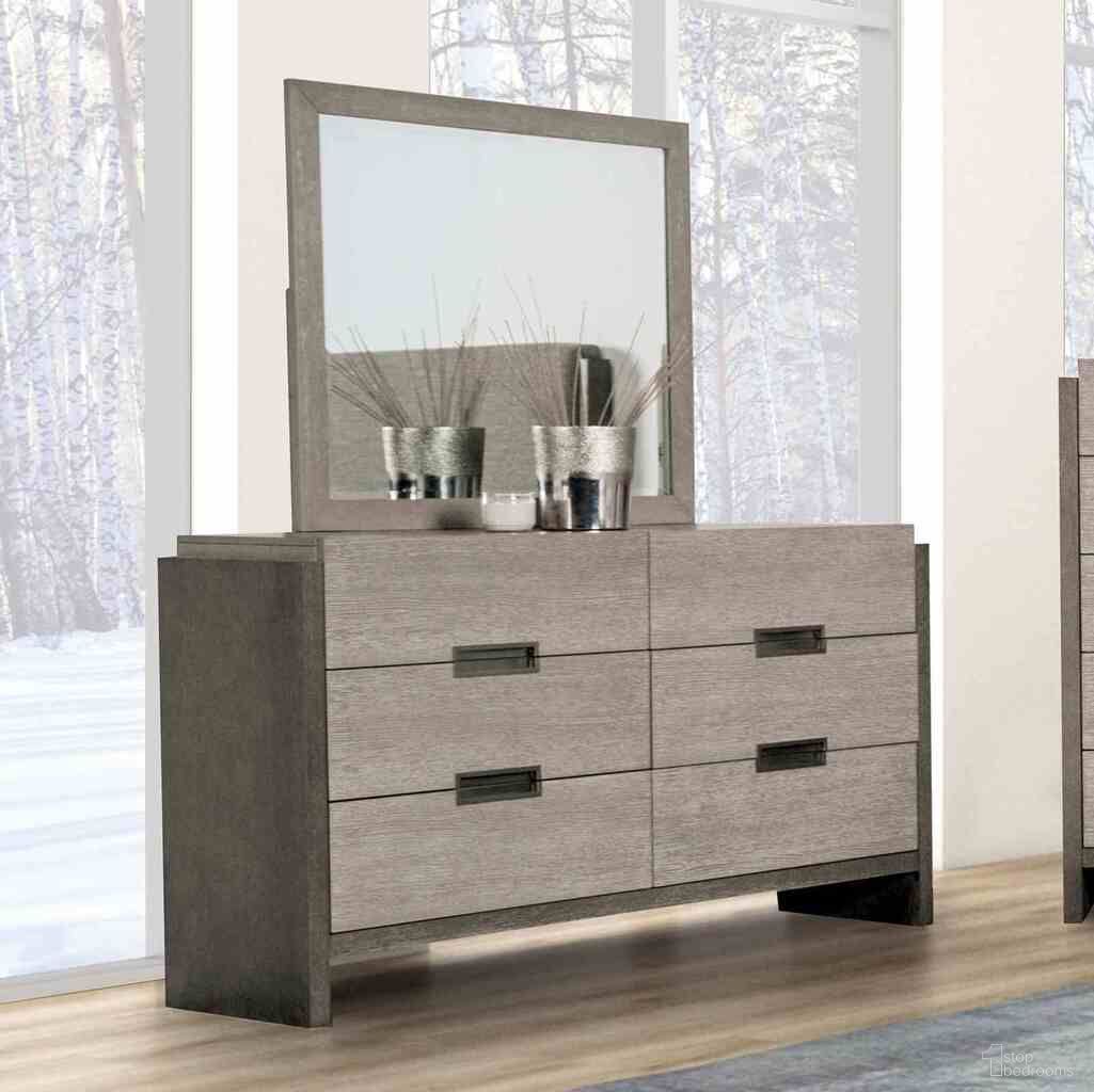 The appearance of Grimsby Dresser In Stone Gray designed by Furniture of America in the modern / contemporary interior design. This stone gray piece of furniture  was selected by 1StopBedrooms from Grimsby Collection to add a touch of cosiness and style into your home. Sku: FM7597GY-D. Material: Solid Wood.