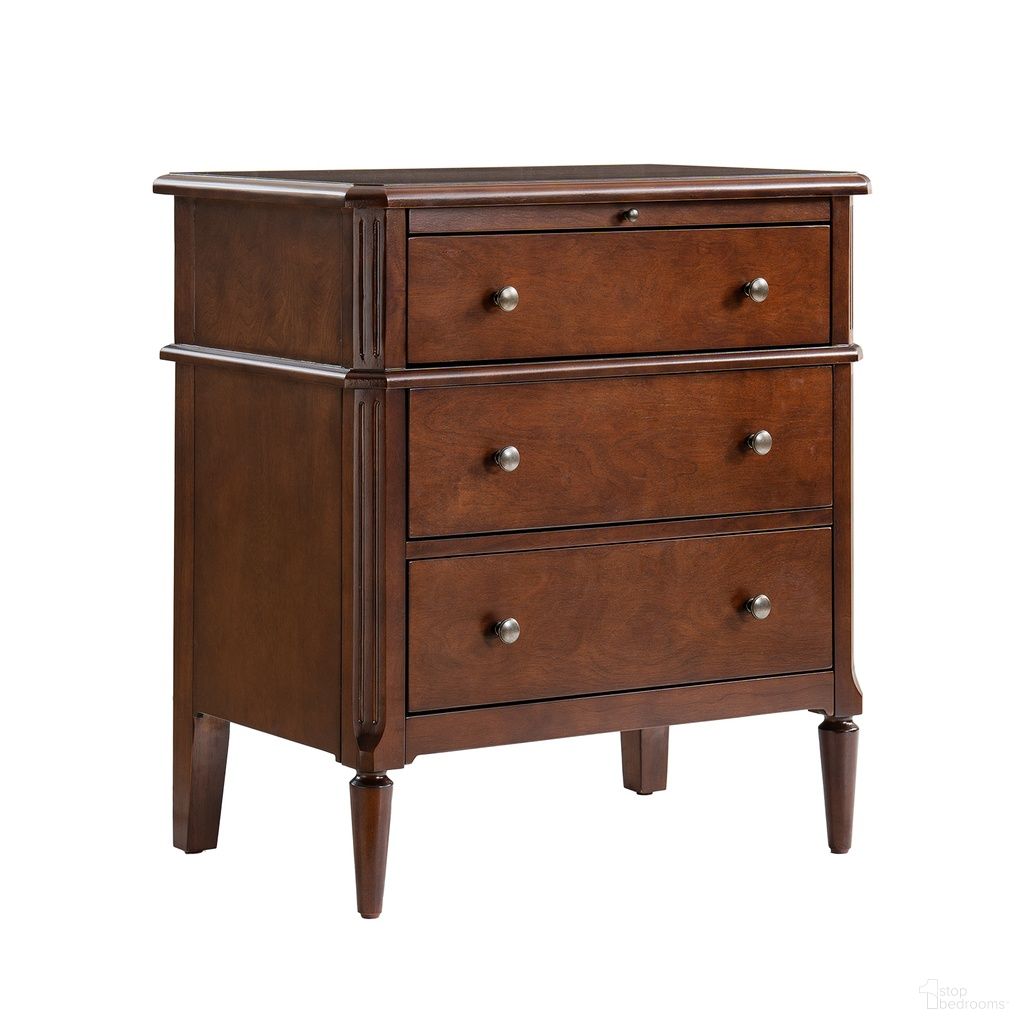 Griselda 3-Drawer Nightstand In Walnut
