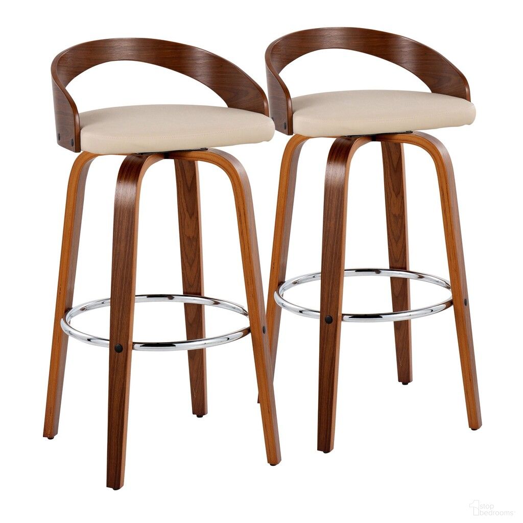 Grotto 30 Inch Fixed Height Barstool Set of 2 In Chrome