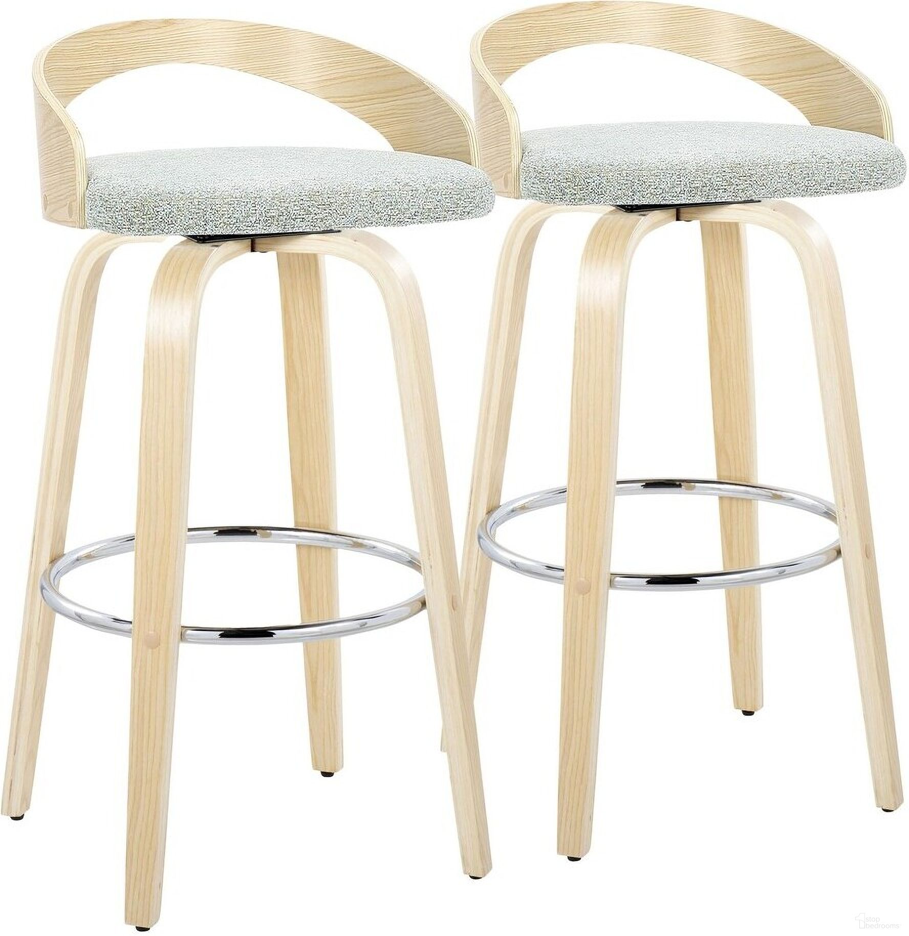 The appearance of Grotto 30 Inch Fixed Height Barstool Set of 2 In Light Green designed by Lumisource in the modern / contemporary interior design. This light green piece of furniture was selected by 1StopBedrooms from Grotto Collection to add a touch of cosiness and style into your home. Sku: B30-GROTTOFB-GRTZR2 NANALGN2. Material: Wood.