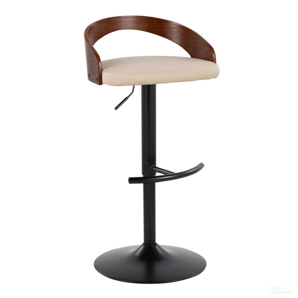 The appearance of Grotto Adjustable Barstool In Cream and Walnut designed by Lumisource in the modern / contemporary interior design. This cream/walnut piece of furniture was selected by 1StopBedrooms from Grotto Collection to add a touch of cosiness and style into your home. Sku: BS-GROTTOPU-RT1 BKWLCR1. Material: Bentwood.