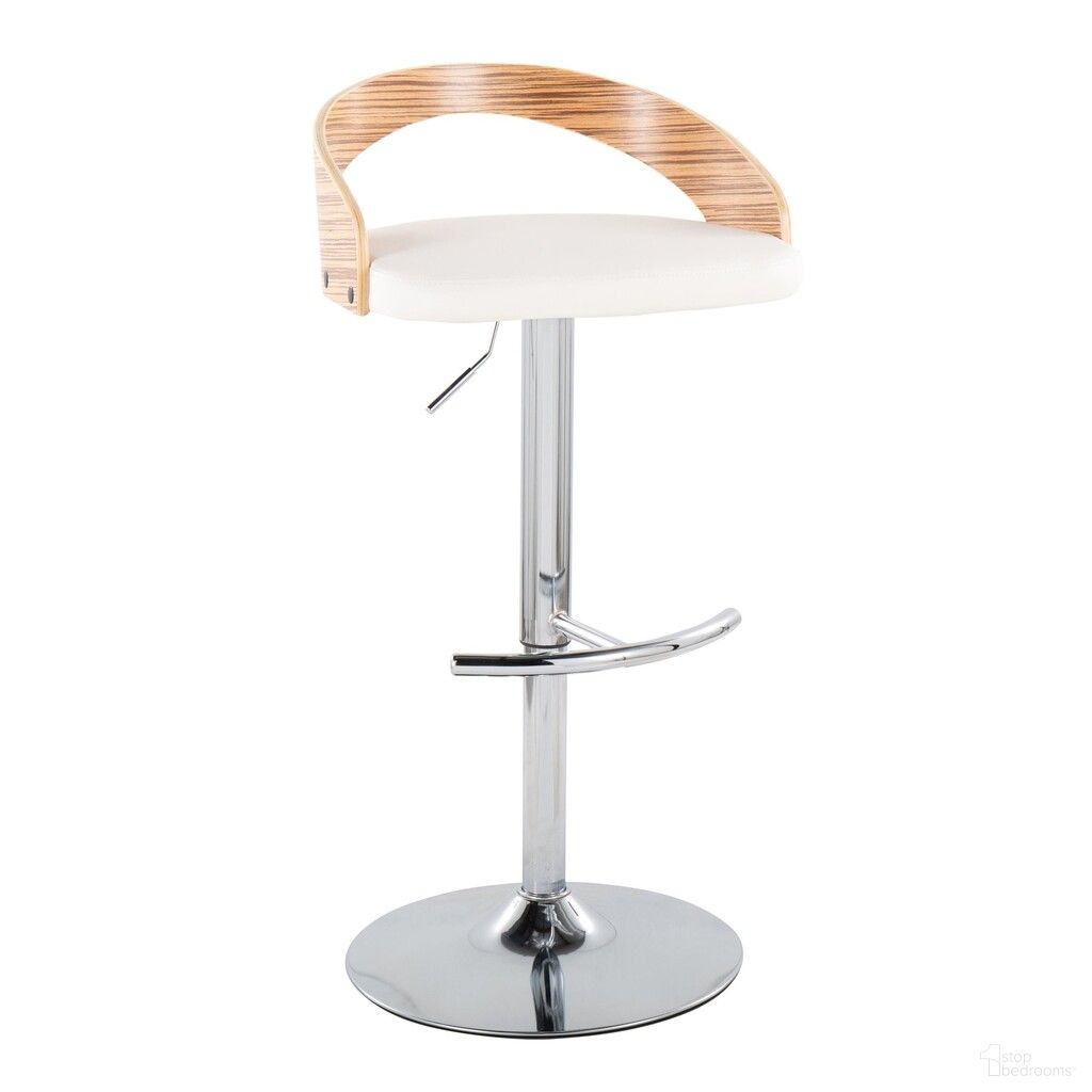 The appearance of Grotto Adjustable Barstool In White and Zebra designed by Lumisource in the modern / contemporary interior design. This white and zebra piece of furniture was selected by 1StopBedrooms from Grotto Collection to add a touch of cosiness and style into your home. Sku: BS-GROTTOPU-RT1 CHRZBW1. Material: Bentwood.
