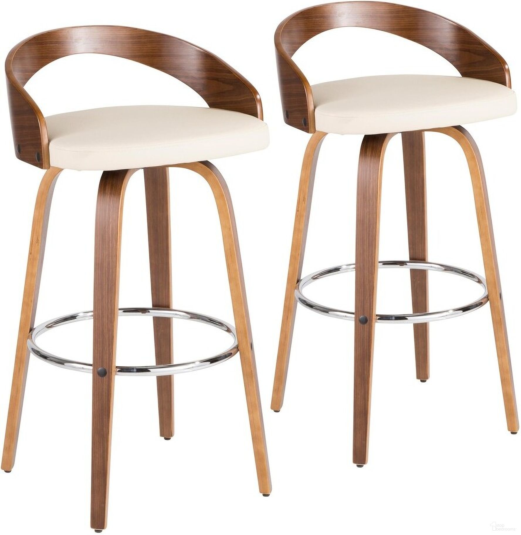 The appearance of Grotto Barstool Set of 2 In Cream designed by Lumisource in the transitional interior design. This cream piece of furniture was selected by 1StopBedrooms from Grotto Collection to add a touch of cosiness and style into your home. Sku: B30-GROTTOR WLCR2. Material: Wood.