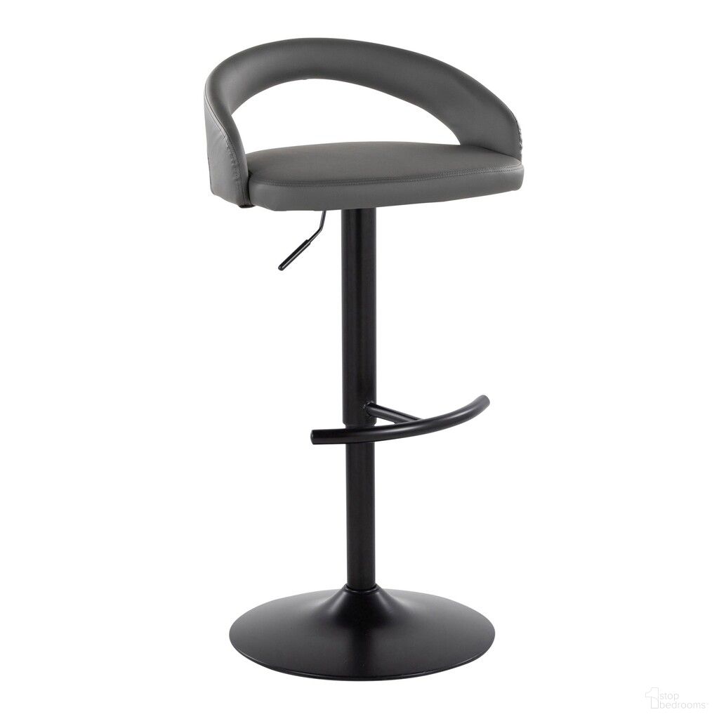 The appearance of Grotto Upholstered Adjustable Barstool In Black and Grey designed by Lumisource in the modern / contemporary interior design. This black and grey piece of furniture  was selected by 1StopBedrooms from Grotto Collection to add a touch of cosiness and style into your home. Sku: BS-GROTTOUPPU-RT1 BKGY1. Material: Foam.