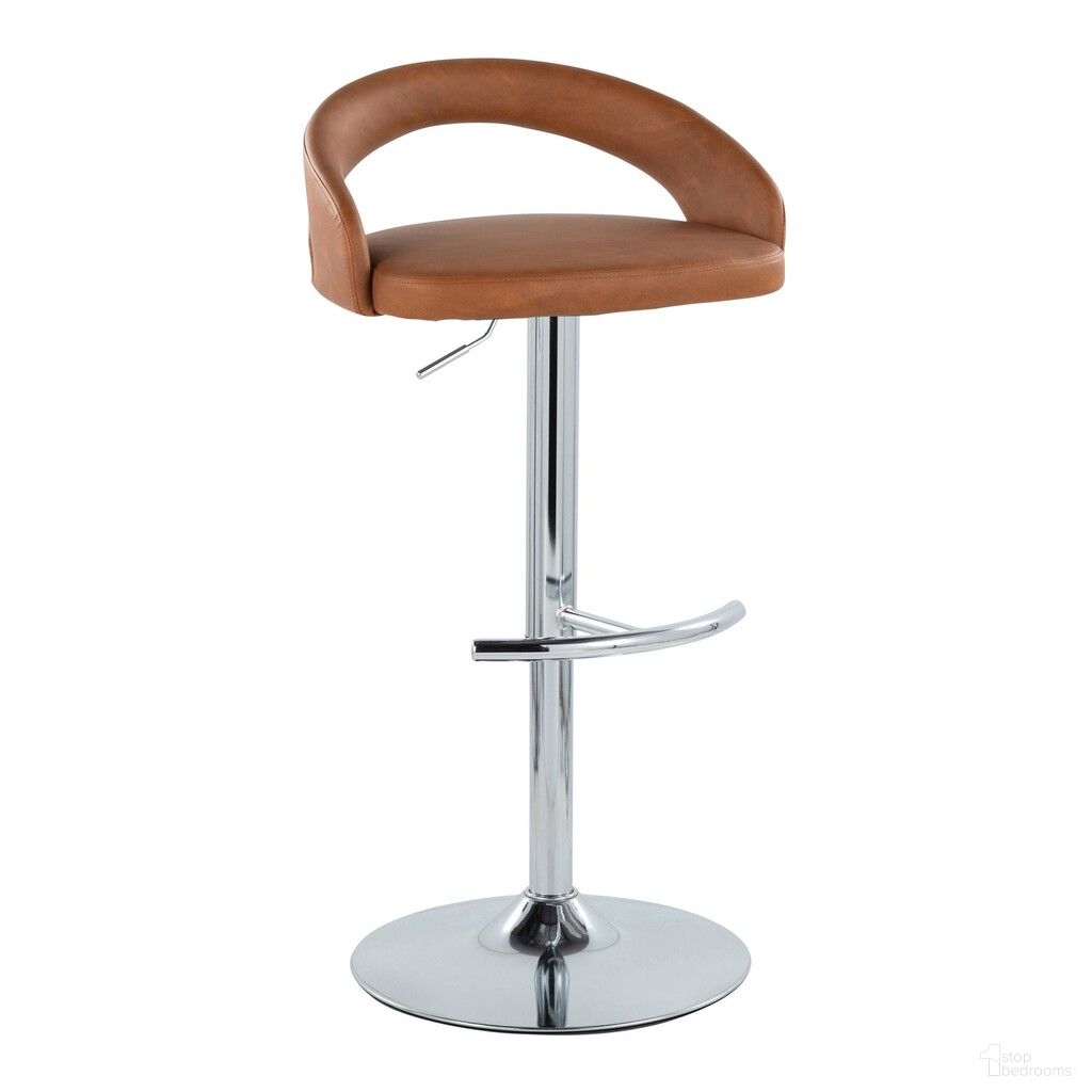 The appearance of Grotto Upholstered Adjustable Barstool In Chrome and Camel designed by Lumisource in the modern / contemporary interior design. This chrome and camel piece of furniture  was selected by 1StopBedrooms from Grotto Collection to add a touch of cosiness and style into your home. Sku: BS-GROTTOUPPU-RT1 CHRCAM1. Material: Foam.