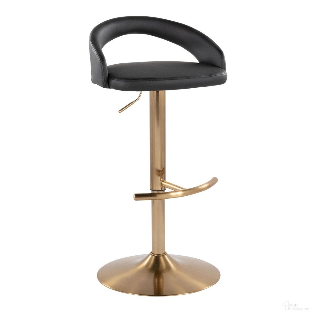 The appearance of Grotto Upholstered Adjustable Barstool In Gold and Black designed by Lumisource in the modern / contemporary interior design. This gold and black piece of furniture was selected by 1StopBedrooms from Grotto Collection to add a touch of cosiness and style into your home. Sku: BS-GROTTOUPPU-RT1 AUBK1. Material: Foam.