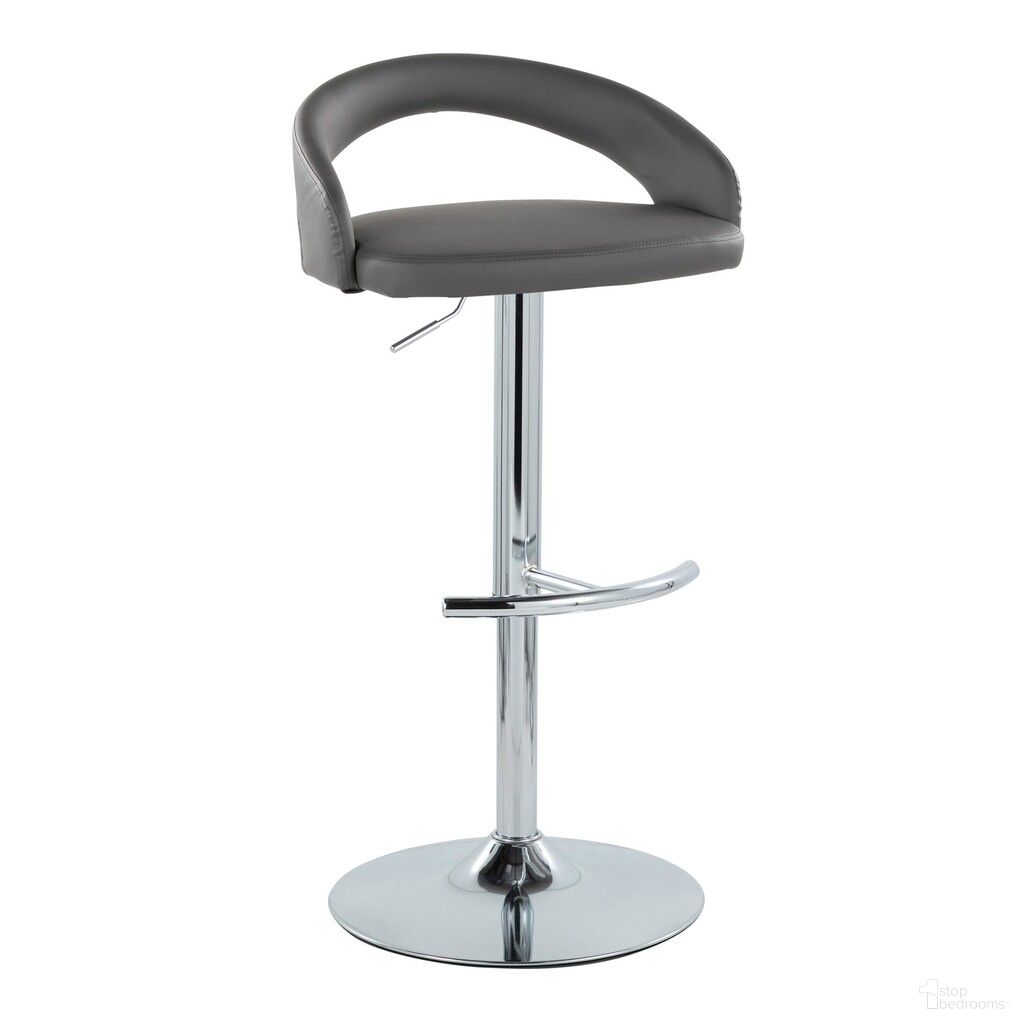 The appearance of Grotto Upholstered Adjustable Barstool In Grey and Chrome designed by Lumisource in the modern / contemporary interior design. This grey and chrome piece of furniture was selected by 1StopBedrooms from Grotto Collection to add a touch of cosiness and style into your home. Sku: BS-GROTTOUPPU-RT1 CHRGY1. Material: Foam.